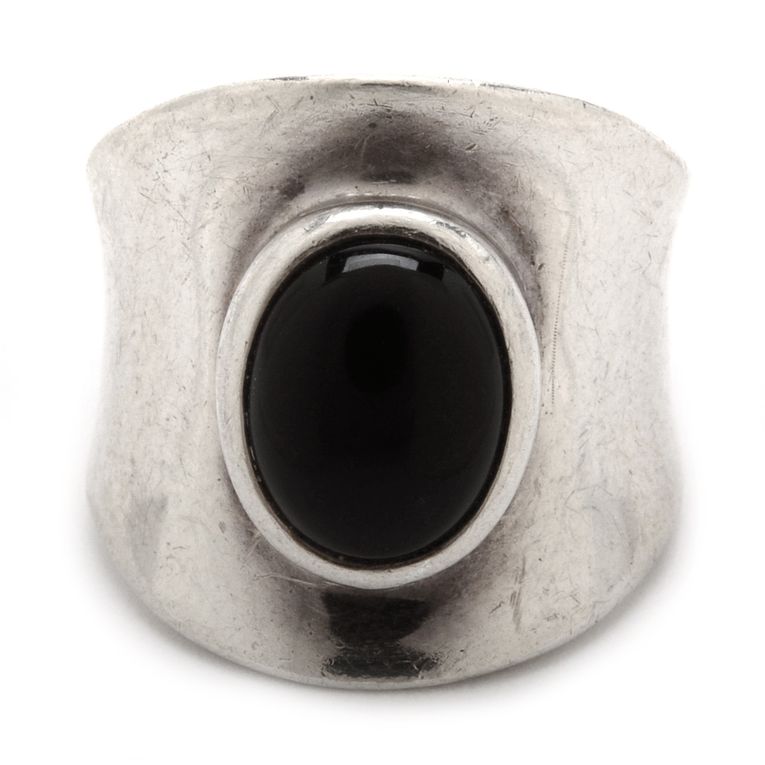 Vintage Sterling Silver and Onyx Ring by Joseph Esposito