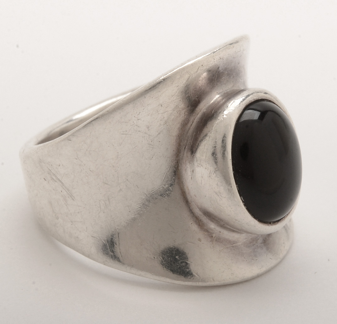 Vintage Sterling Silver and Onyx Ring by Joseph Esposito