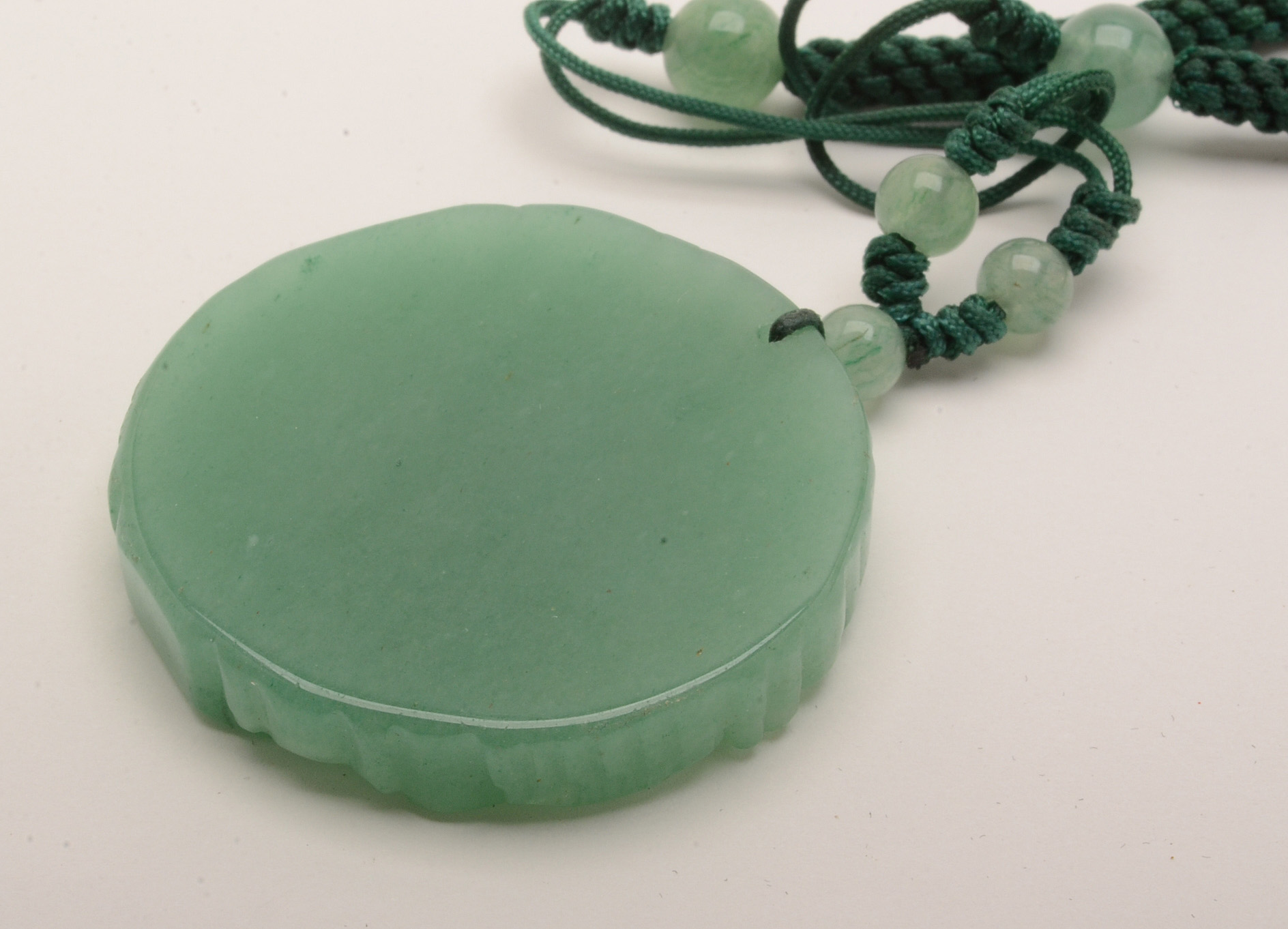 Chinese Aventurine Quartz Carved and Beaded Necklace