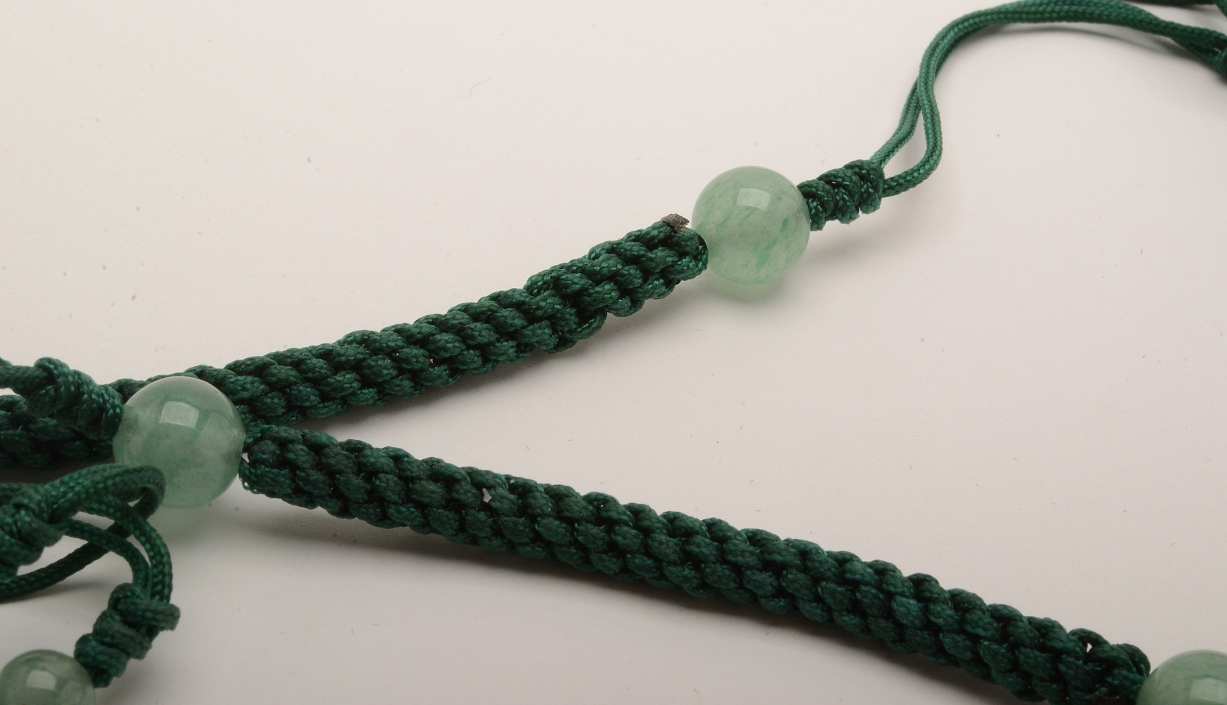 Chinese Aventurine Quartz Carved and Beaded Necklace