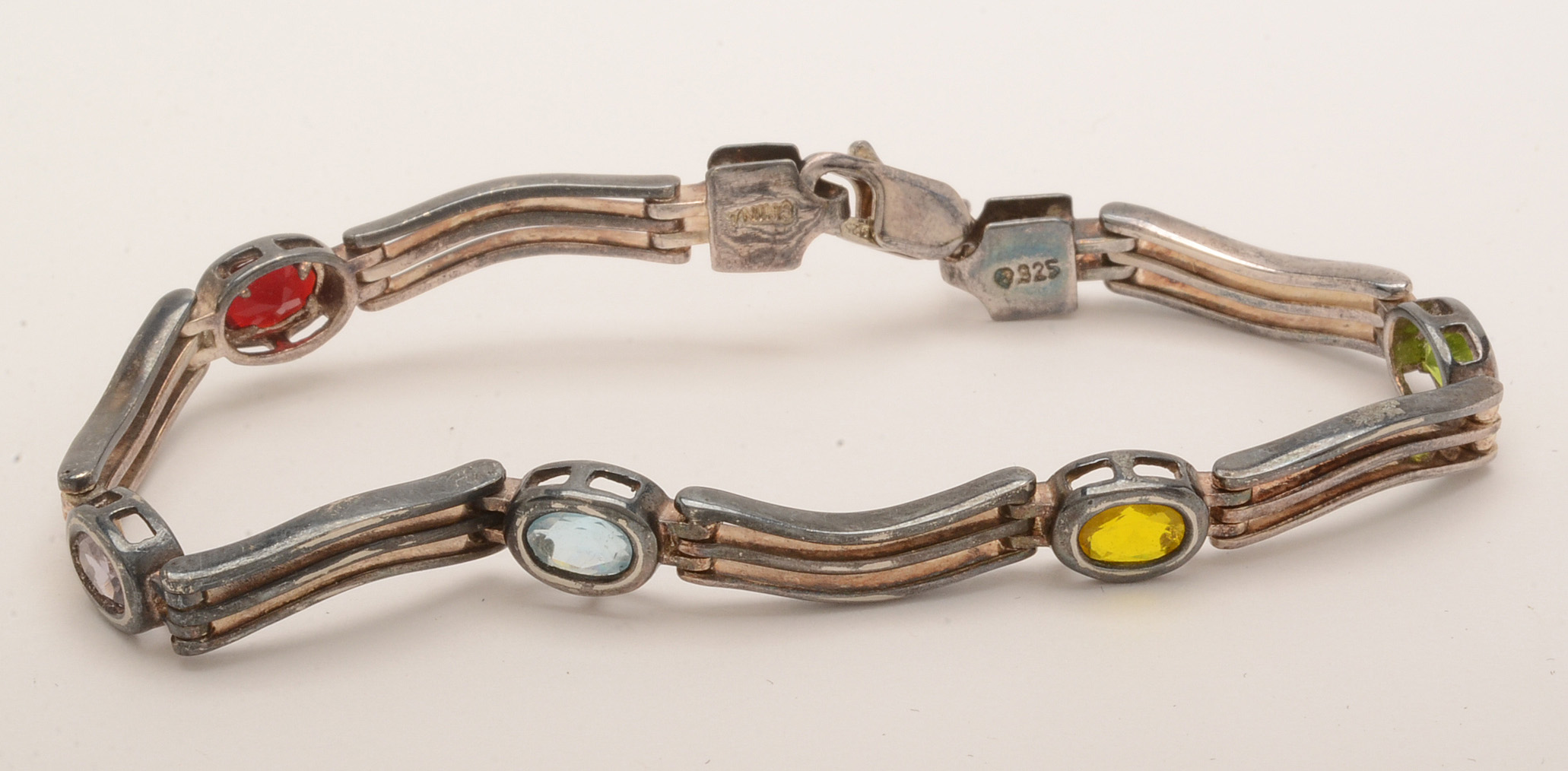 Sterling Silver Bracelet and Rings With Crystal Enhancements