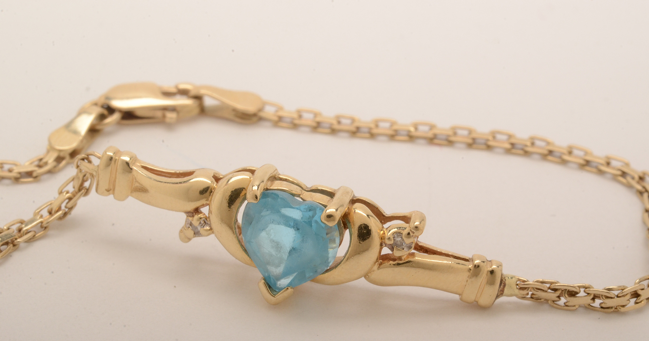 14K Yellow Gold Blue Topaz Bracelet