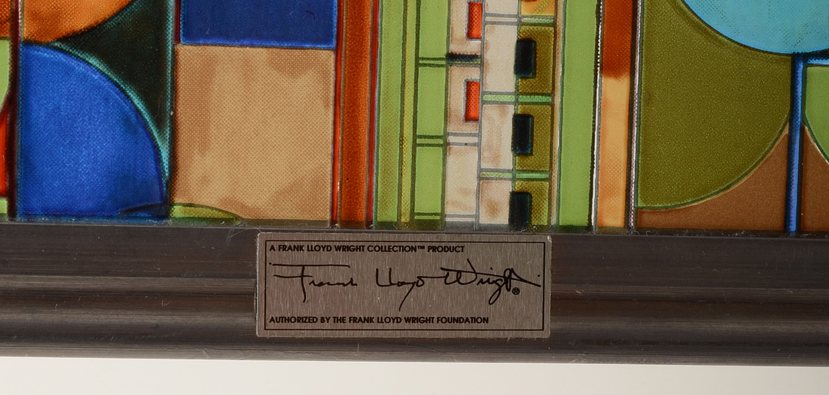 Frank Lloyd Wright Reproduction "Saguaro Form and Cactus Flower" Glass Panel