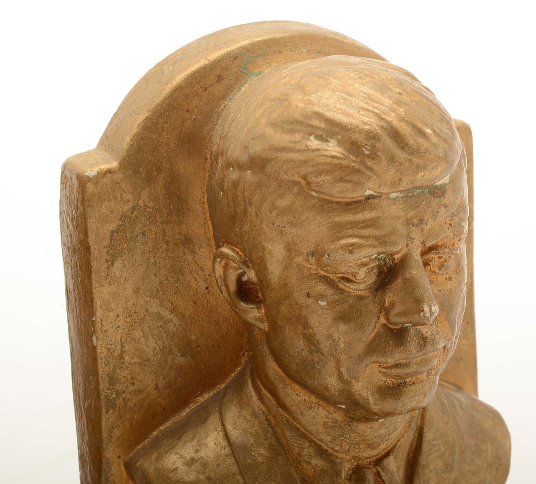 Cast Plaster John F. Kennedy Bust Bookends