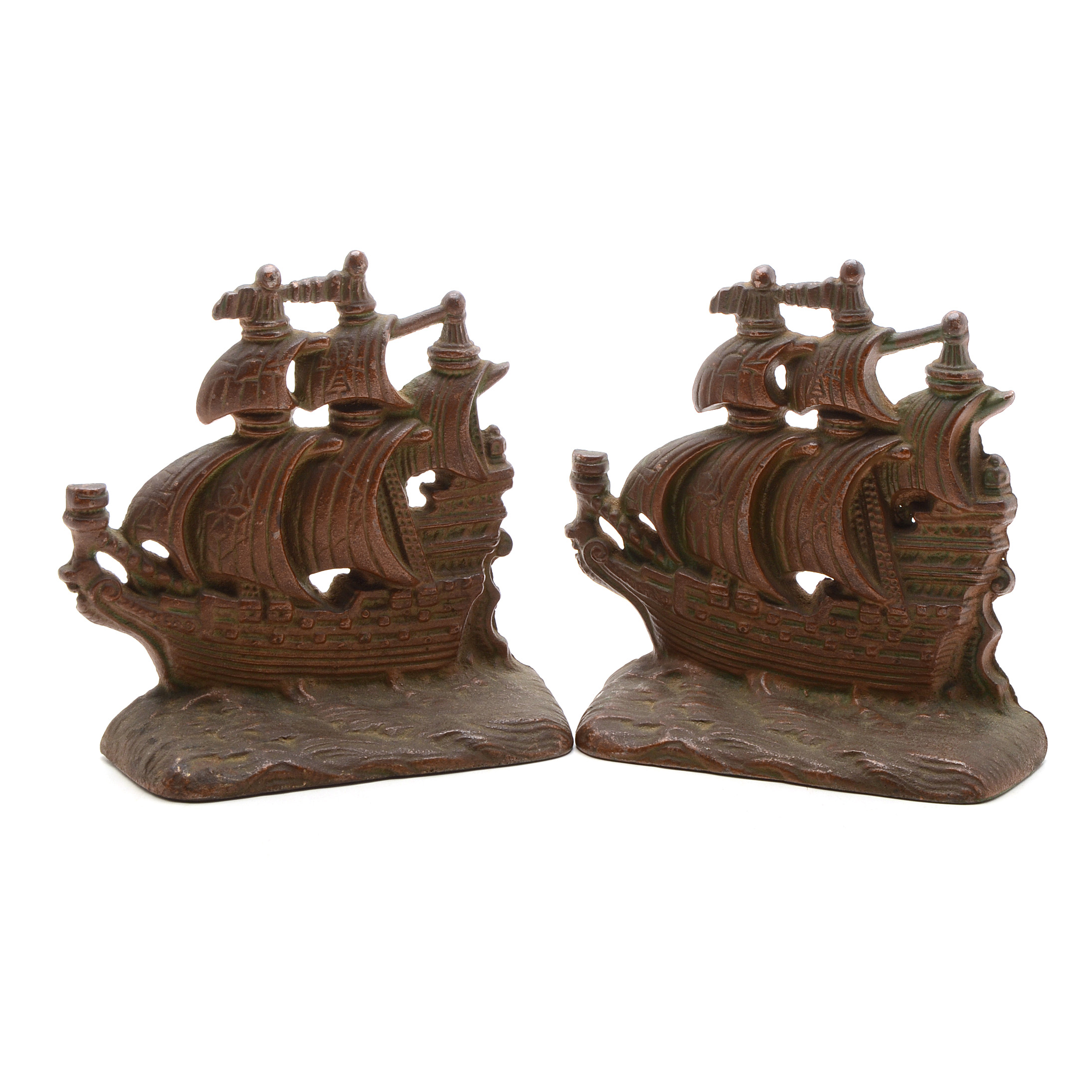 Hubley Cast Iron Ship Bookends