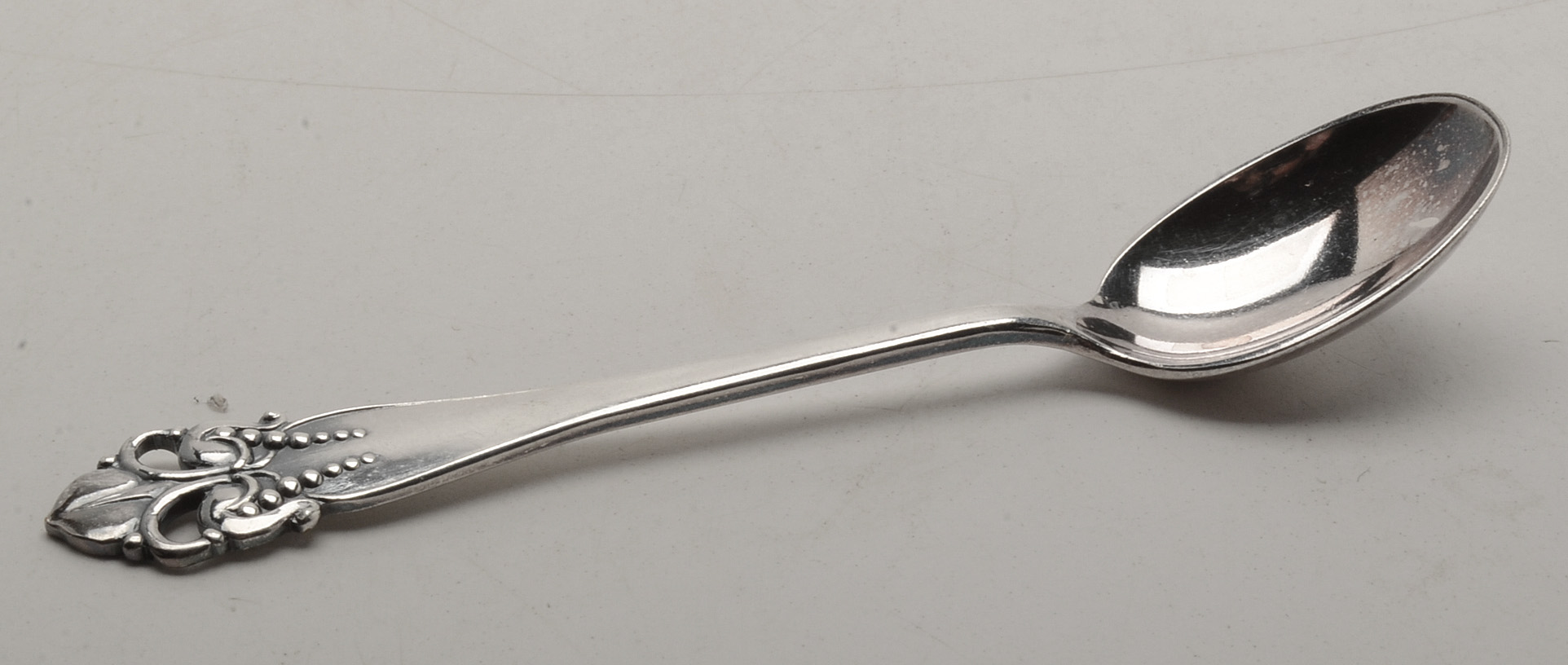 Six Meka Danish Silver Tone Demitasse Spoons