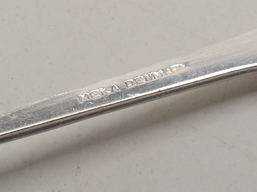 Six Meka Danish Silver Tone Demitasse Spoons