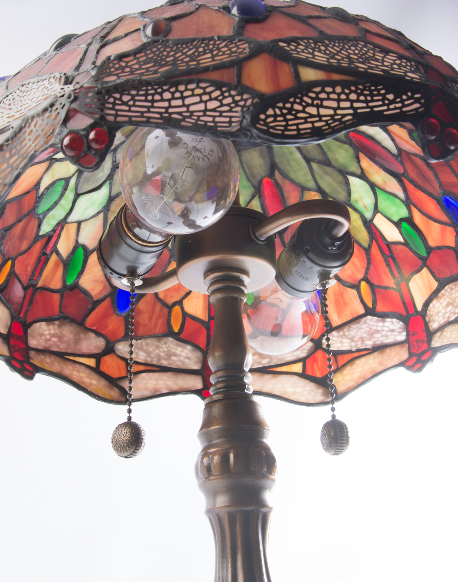 Dale Tiffany Stained Glass Dragonfly Lamp