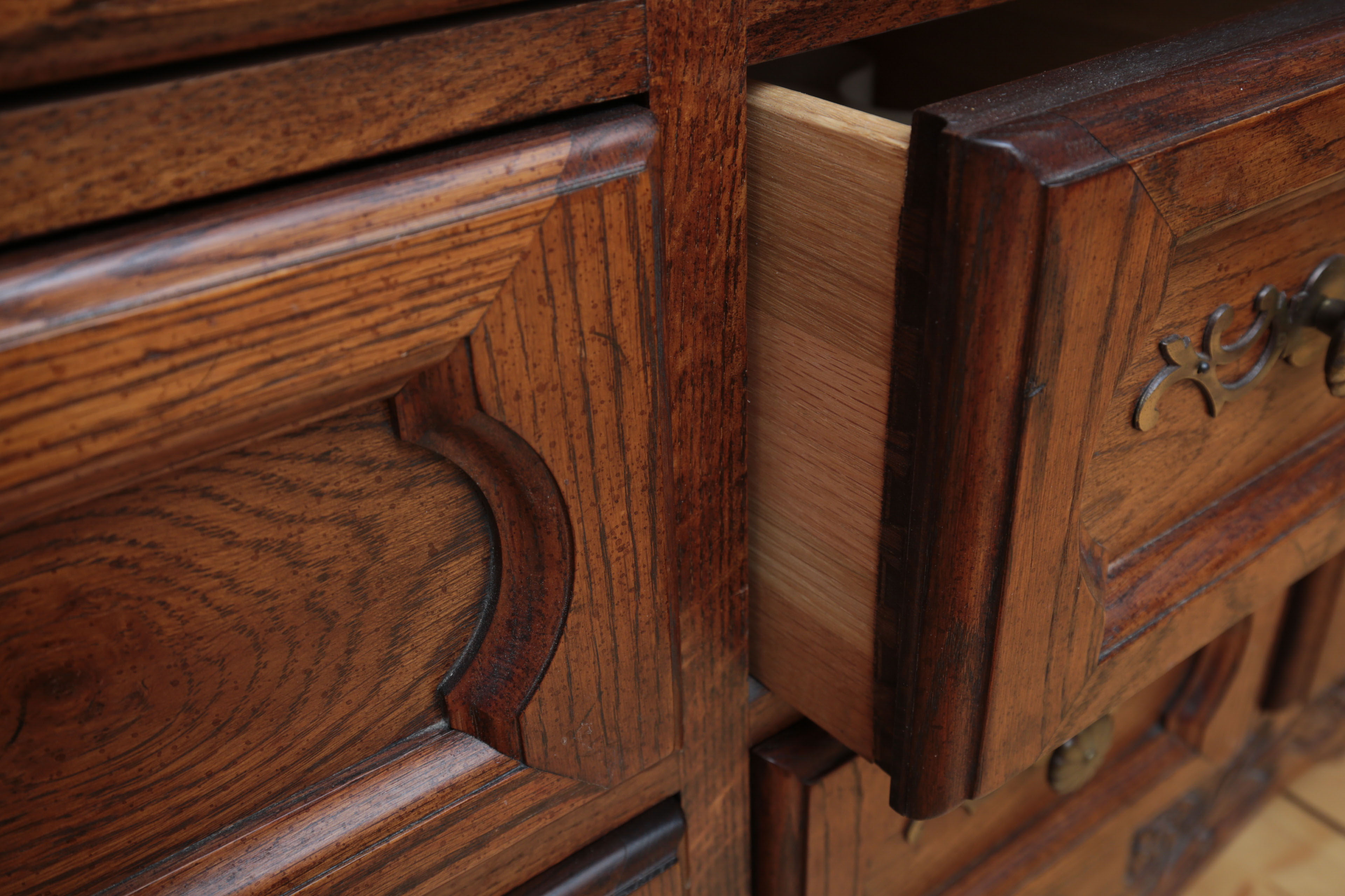 Vintage French Provincial Style Oak Dresser by Hickory Manufacturing Co.