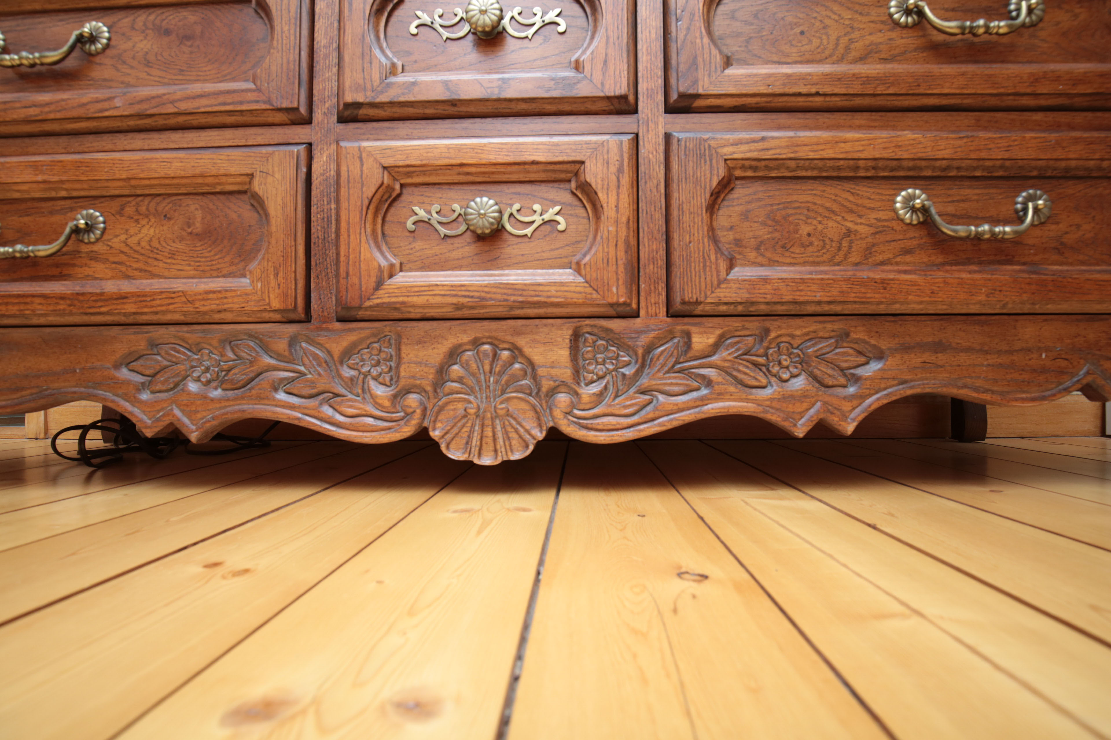 Vintage French Provincial Style Oak Dresser by Hickory Manufacturing Co.