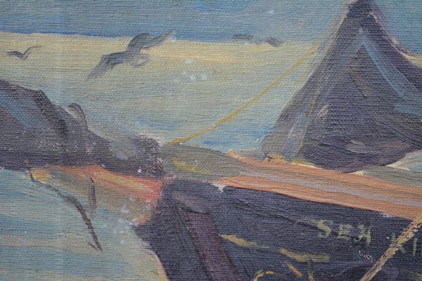 Janzan Original Oil Painting of Sea King Sailboat ***