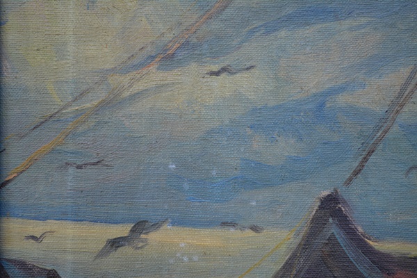 Janzan Original Oil Painting of Sea King Sailboat ***