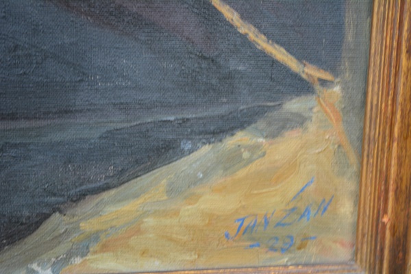 Janzan Original Oil Painting of Sea King Sailboat ***