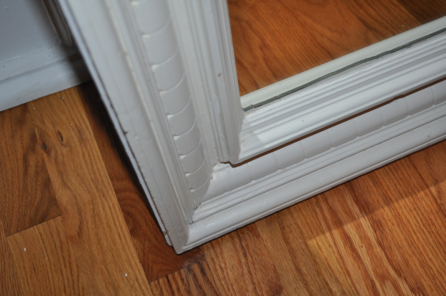 Vintage Wood Framed Wall Mirror