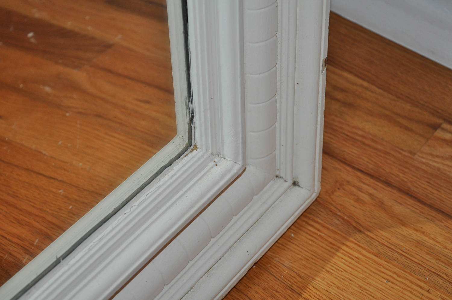 Vintage Wood Framed Wall Mirror