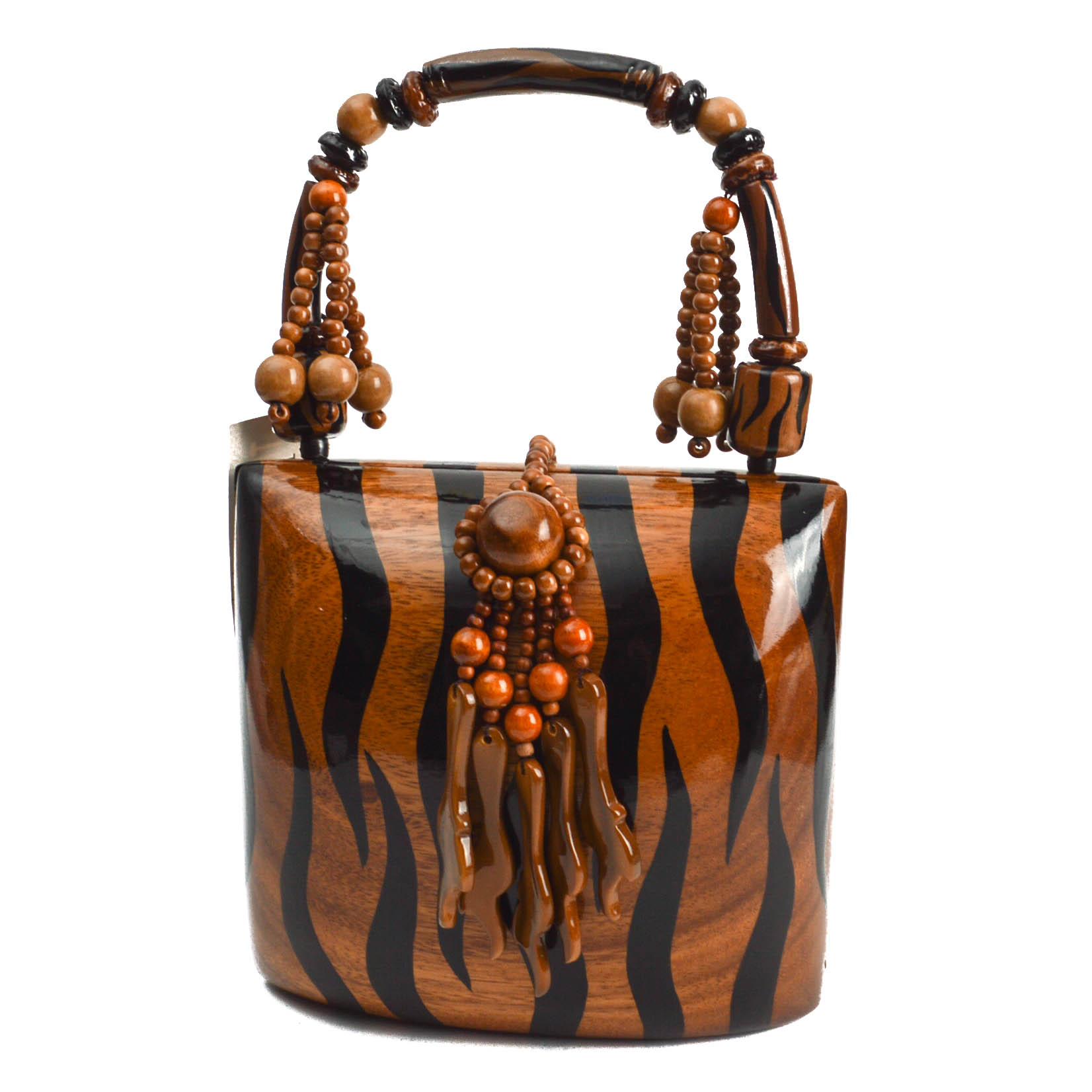Timmy Woods of Beverly Hills Painted Acacia Handbag