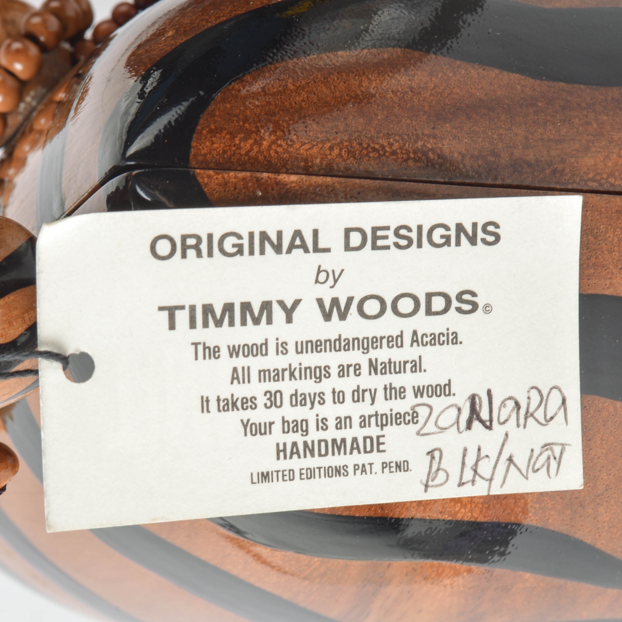 Timmy Woods of Beverly Hills Painted Acacia Handbag