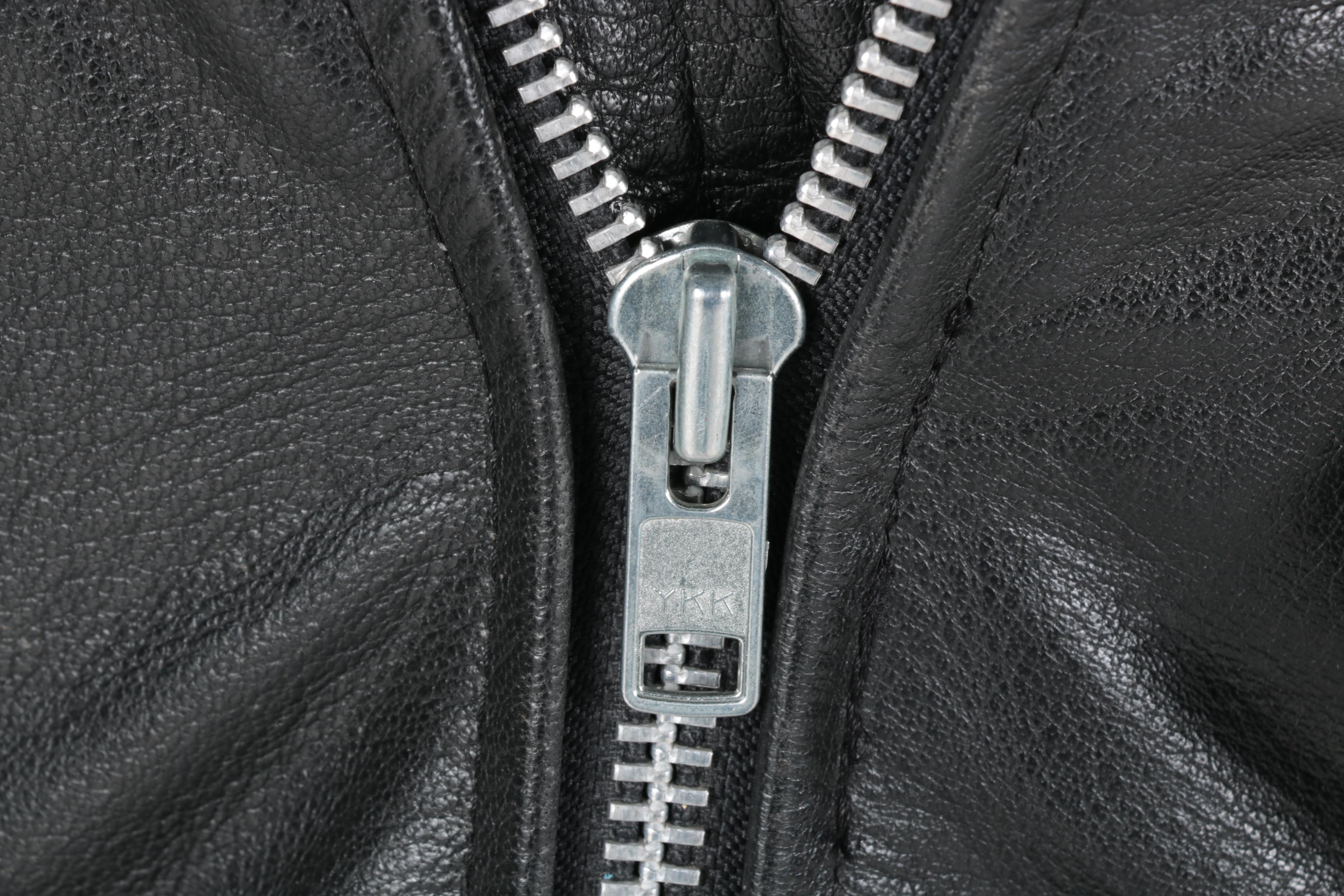 Men's Black Leather Motorcycle Style Jacket by Wilsons