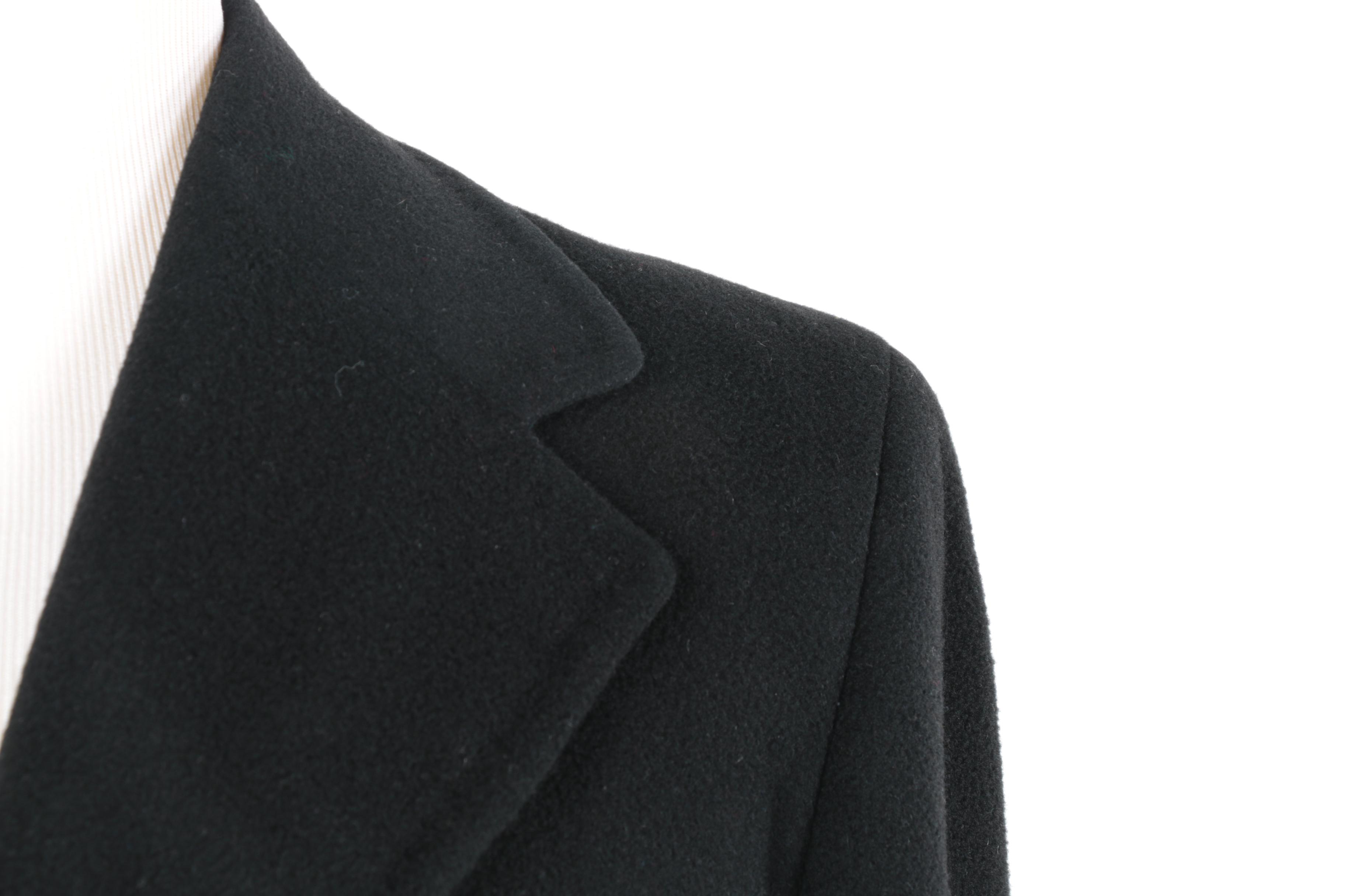 Men's Le Chevron Black Cashmere Coat