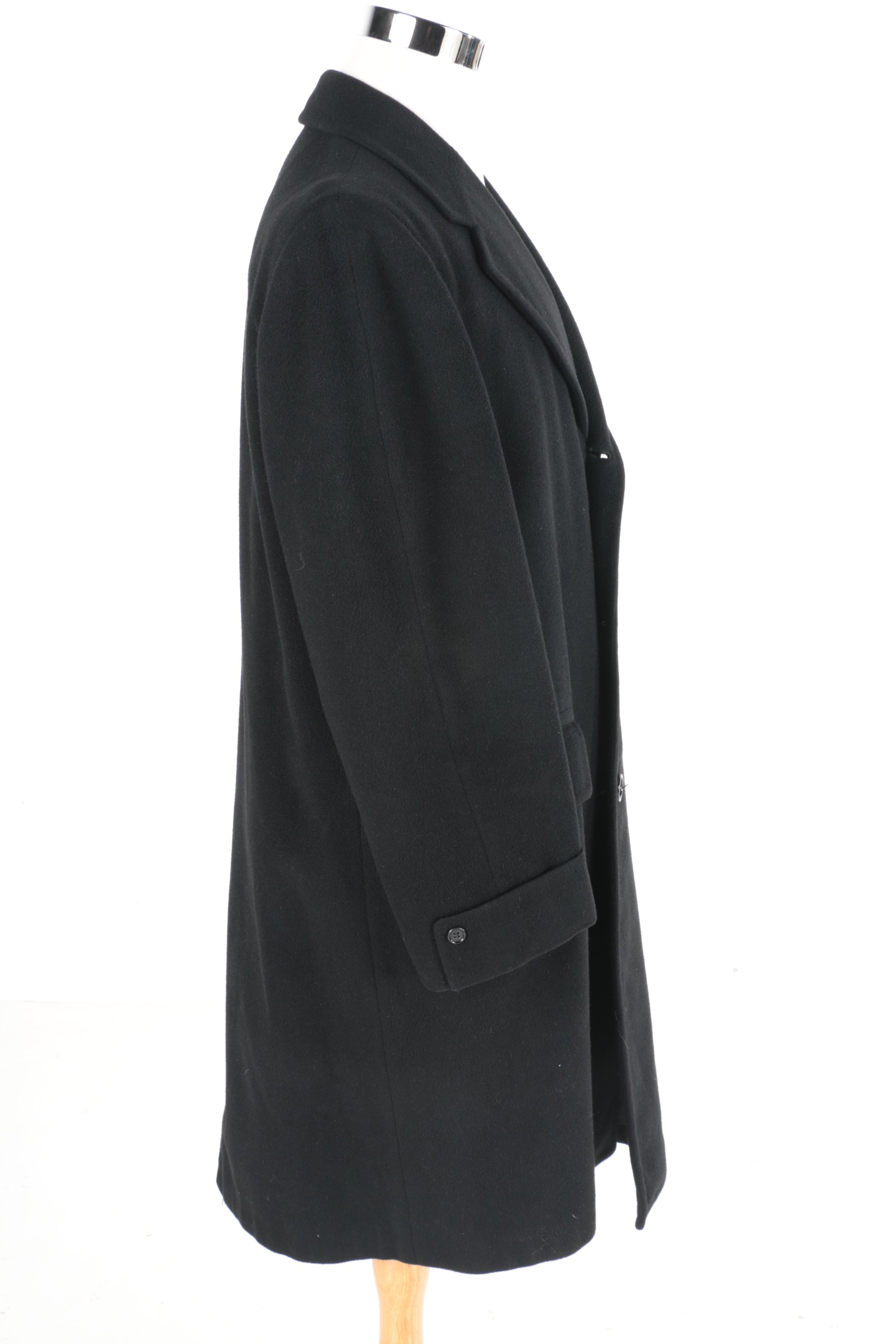 Men's Le Chevron Black Cashmere Coat