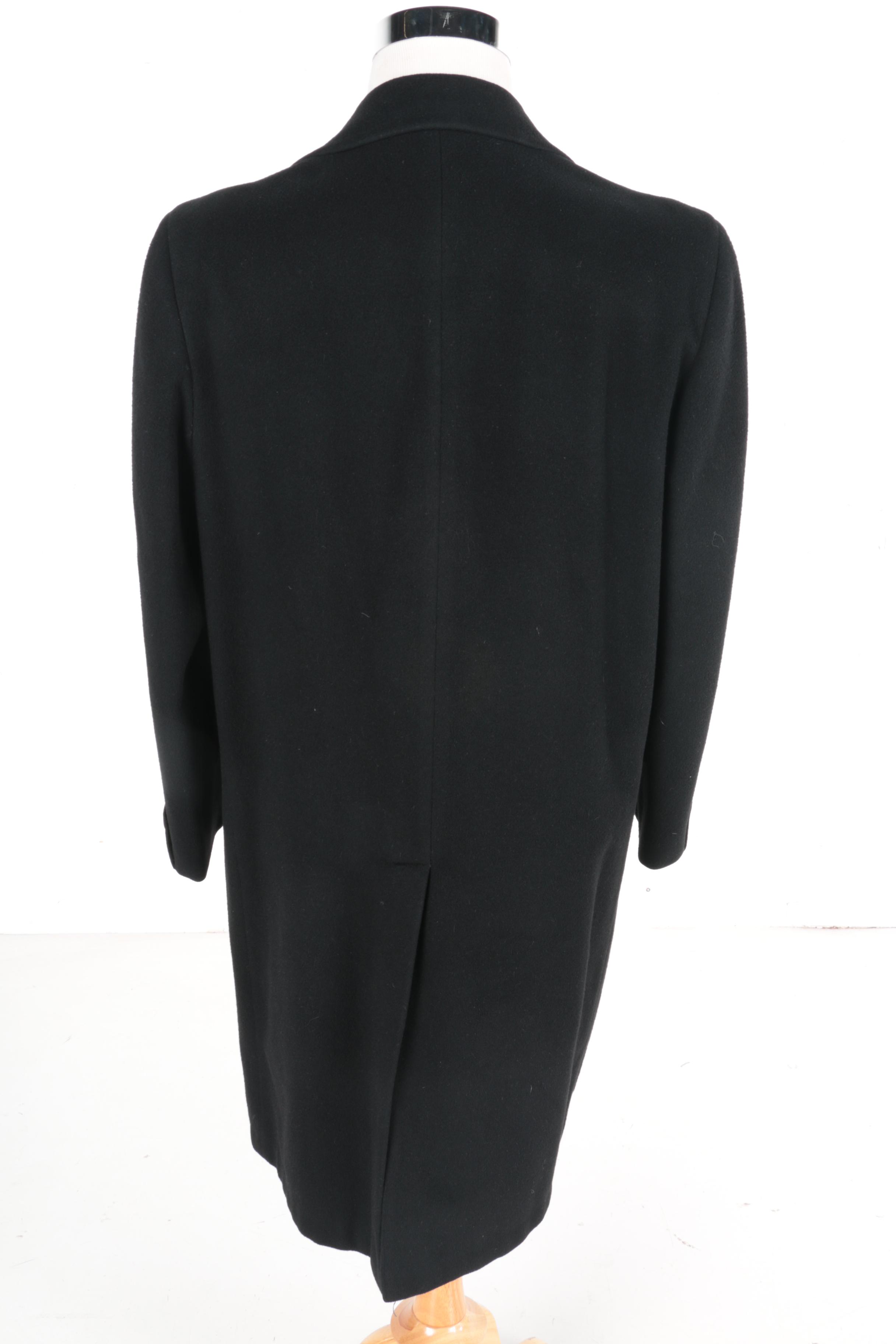 Men's Le Chevron Black Cashmere Coat