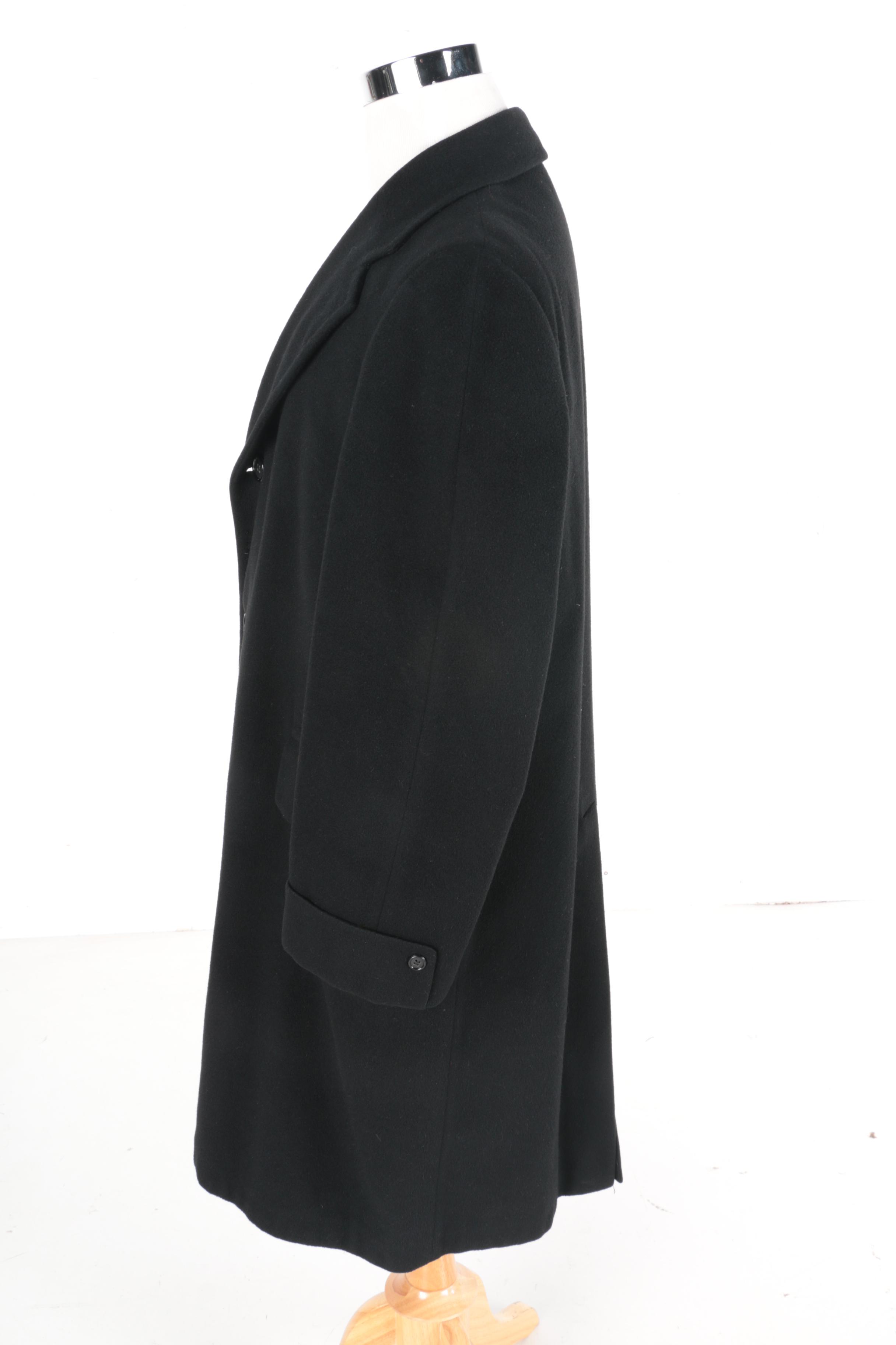 Men's Le Chevron Black Cashmere Coat