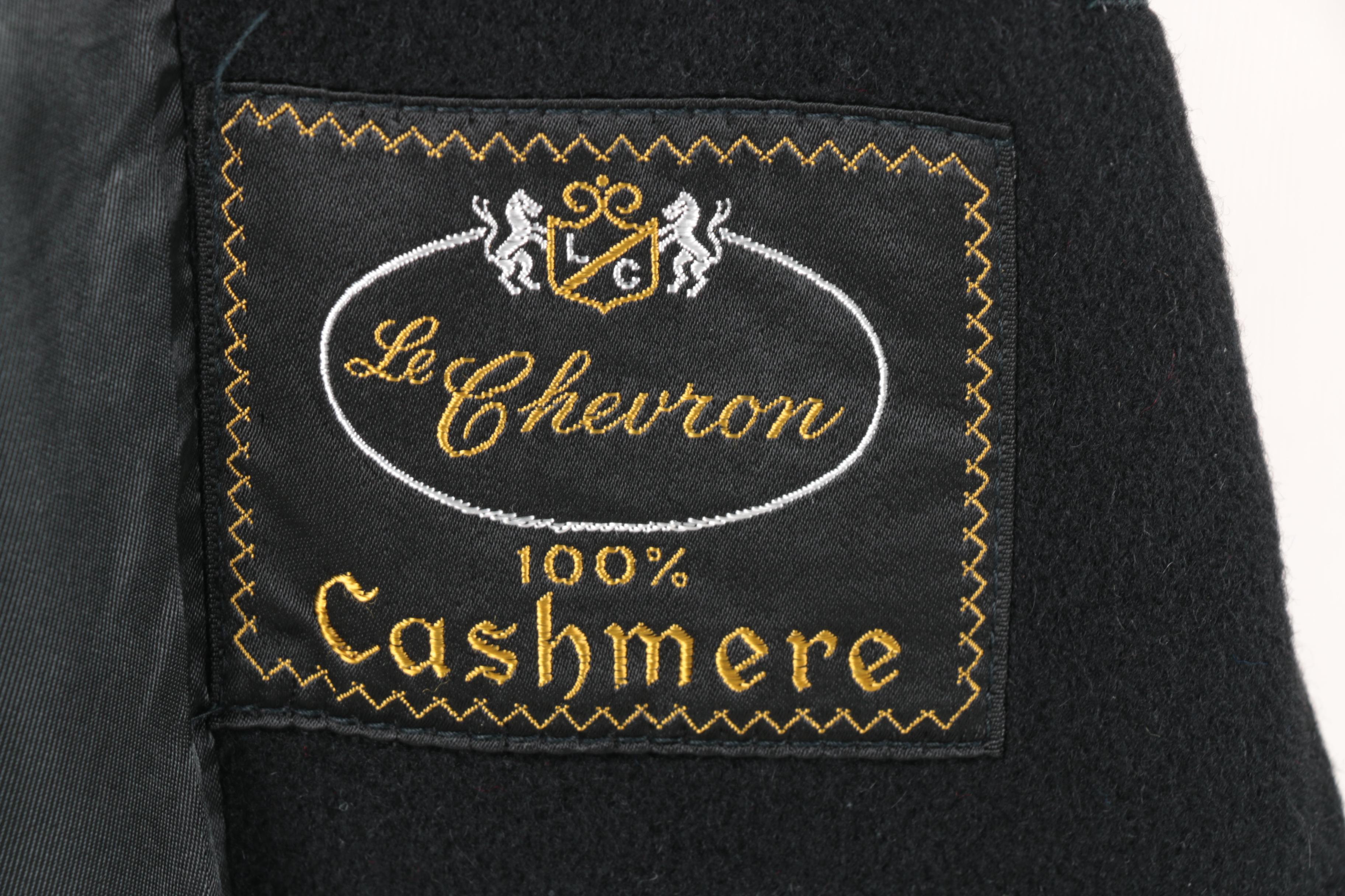 Men's Le Chevron Black Cashmere Coat