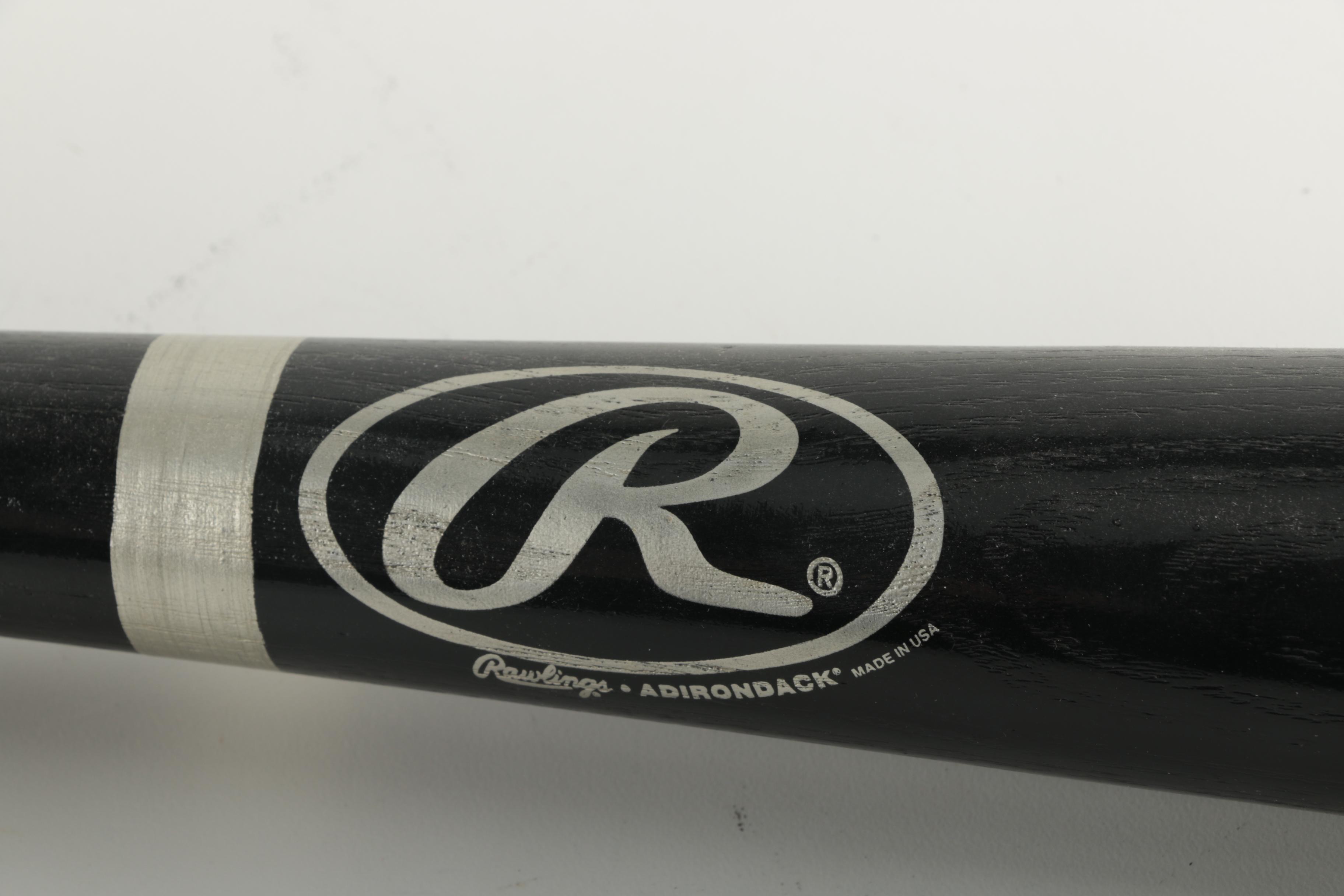 Signed Mike Fontenot Black Wood Baseball Bat