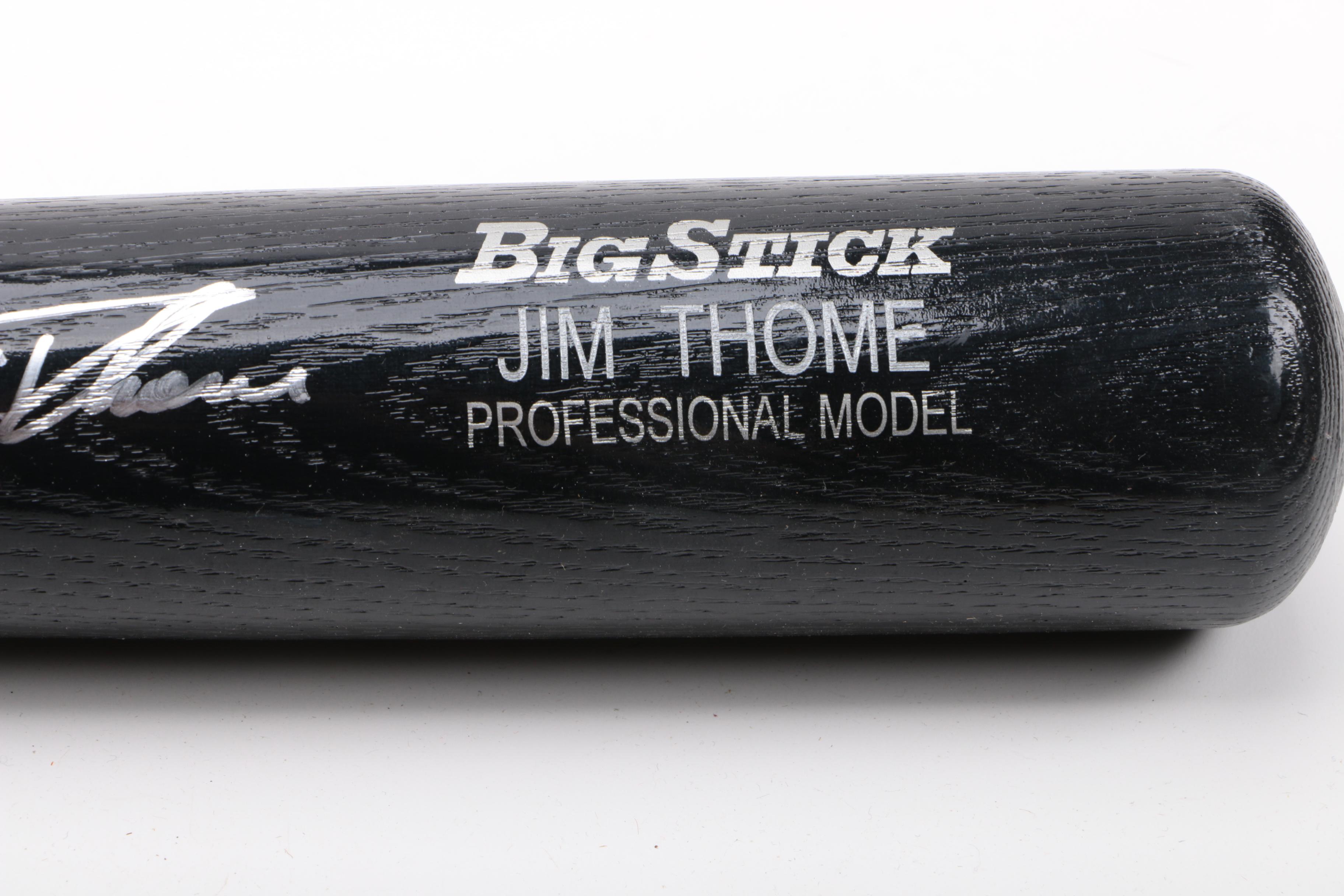 Signed Jim Thome Black Wood Baseball Bat