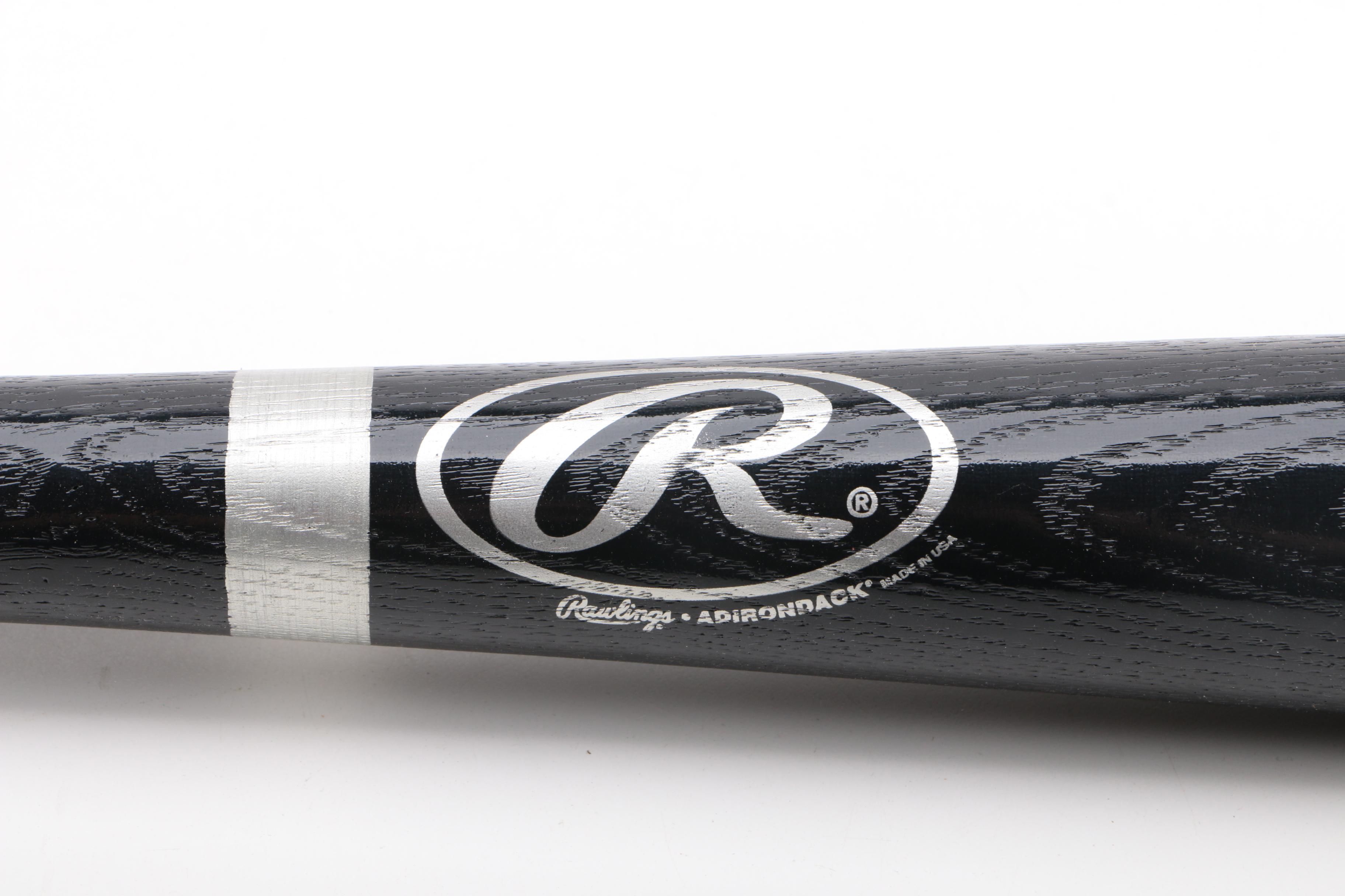 Signed Jim Thome Black Wood Baseball Bat