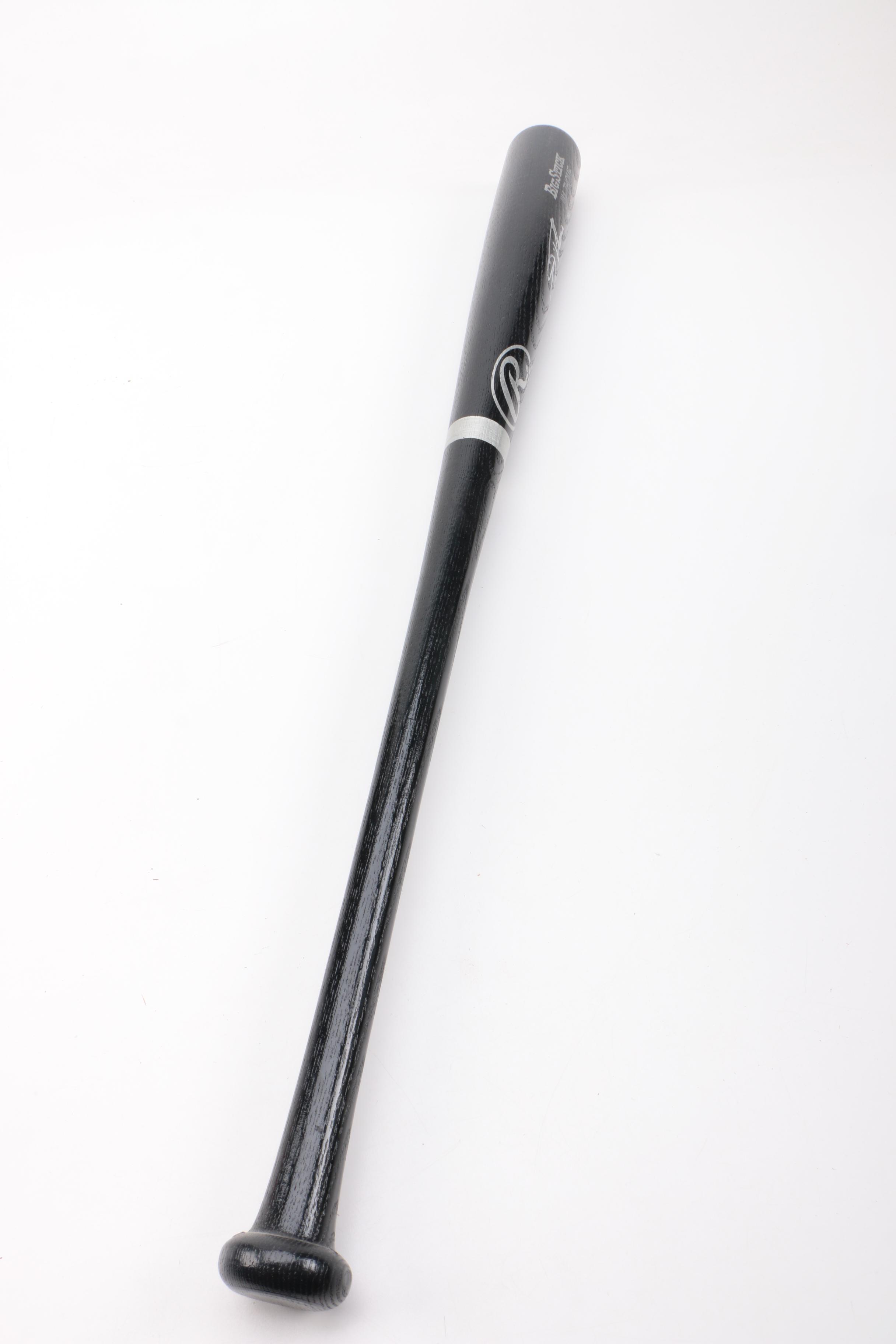 Signed Jim Thome Black Wood Baseball Bat