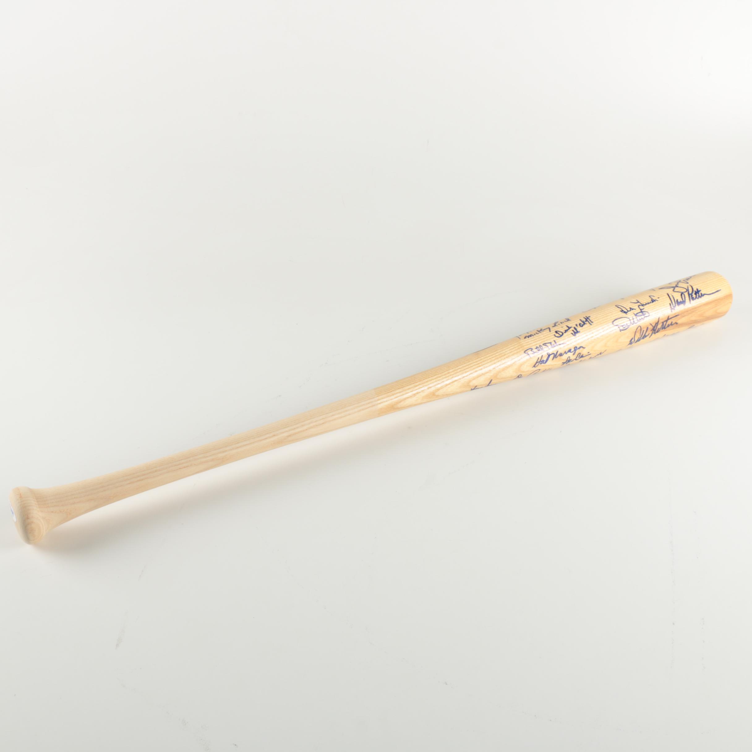 Signed 30th Anniversary Detroit Tigers 1968 World Series Champions Bat