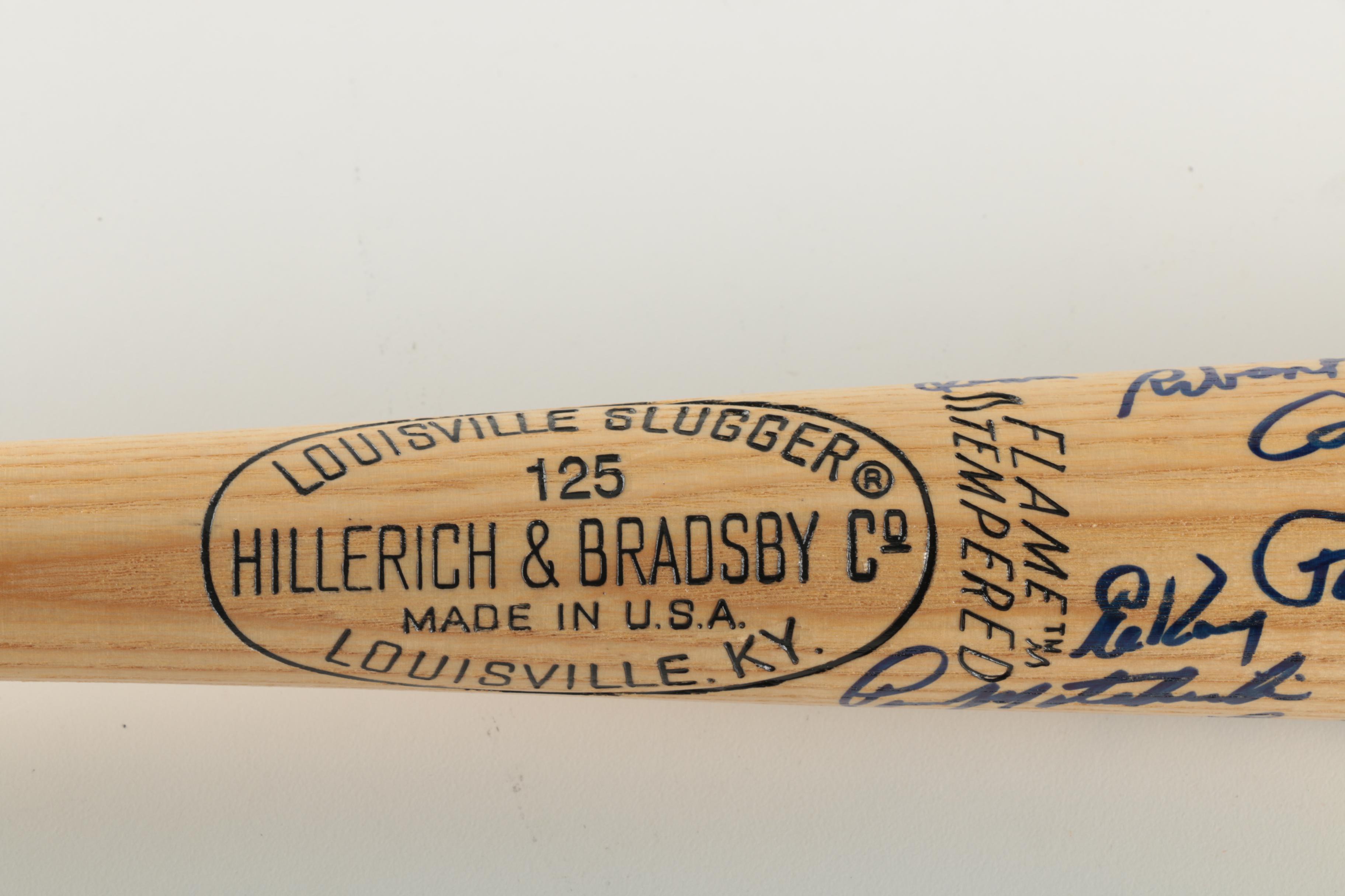 Signed 30th Anniversary Detroit Tigers 1968 World Series Champions Bat