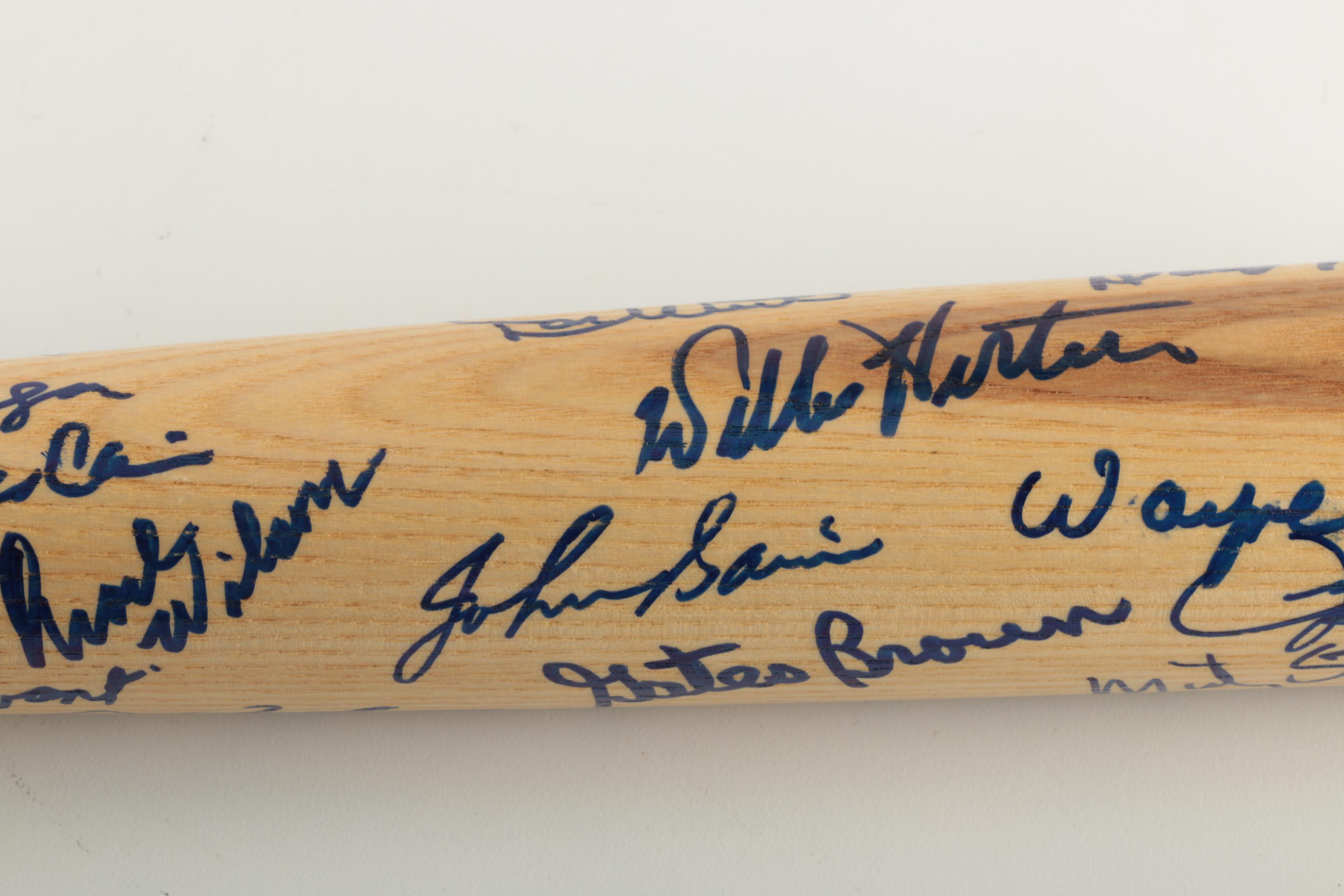 Signed 30th Anniversary Detroit Tigers 1968 World Series Champions Bat