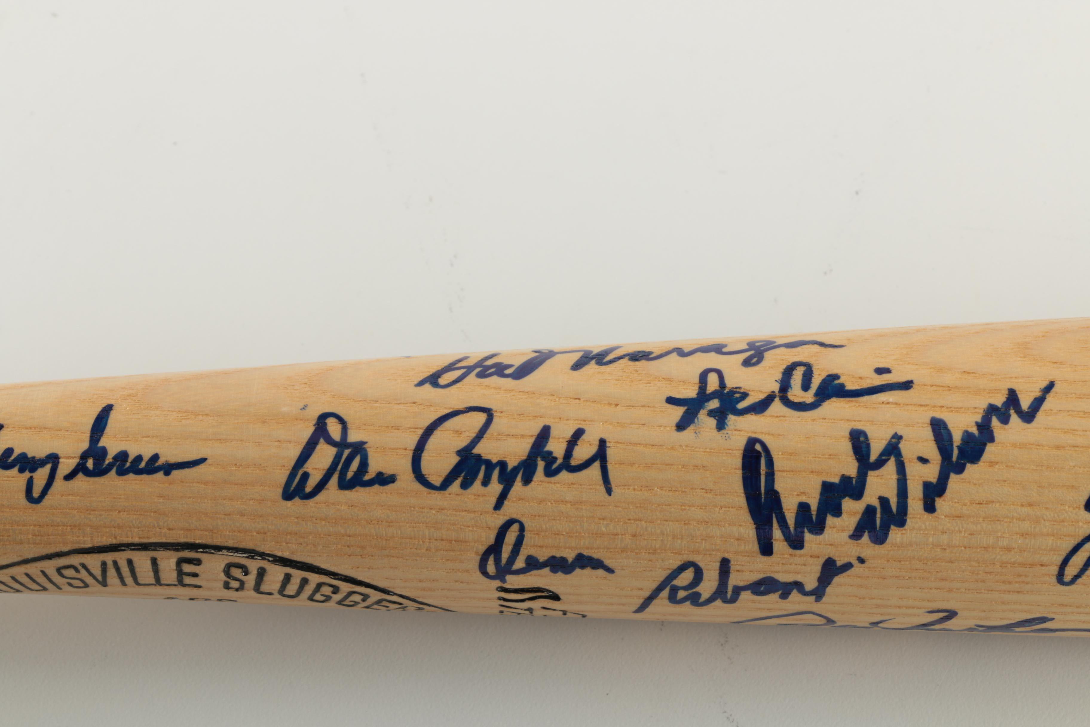 Signed 30th Anniversary Detroit Tigers 1968 World Series Champions Bat
