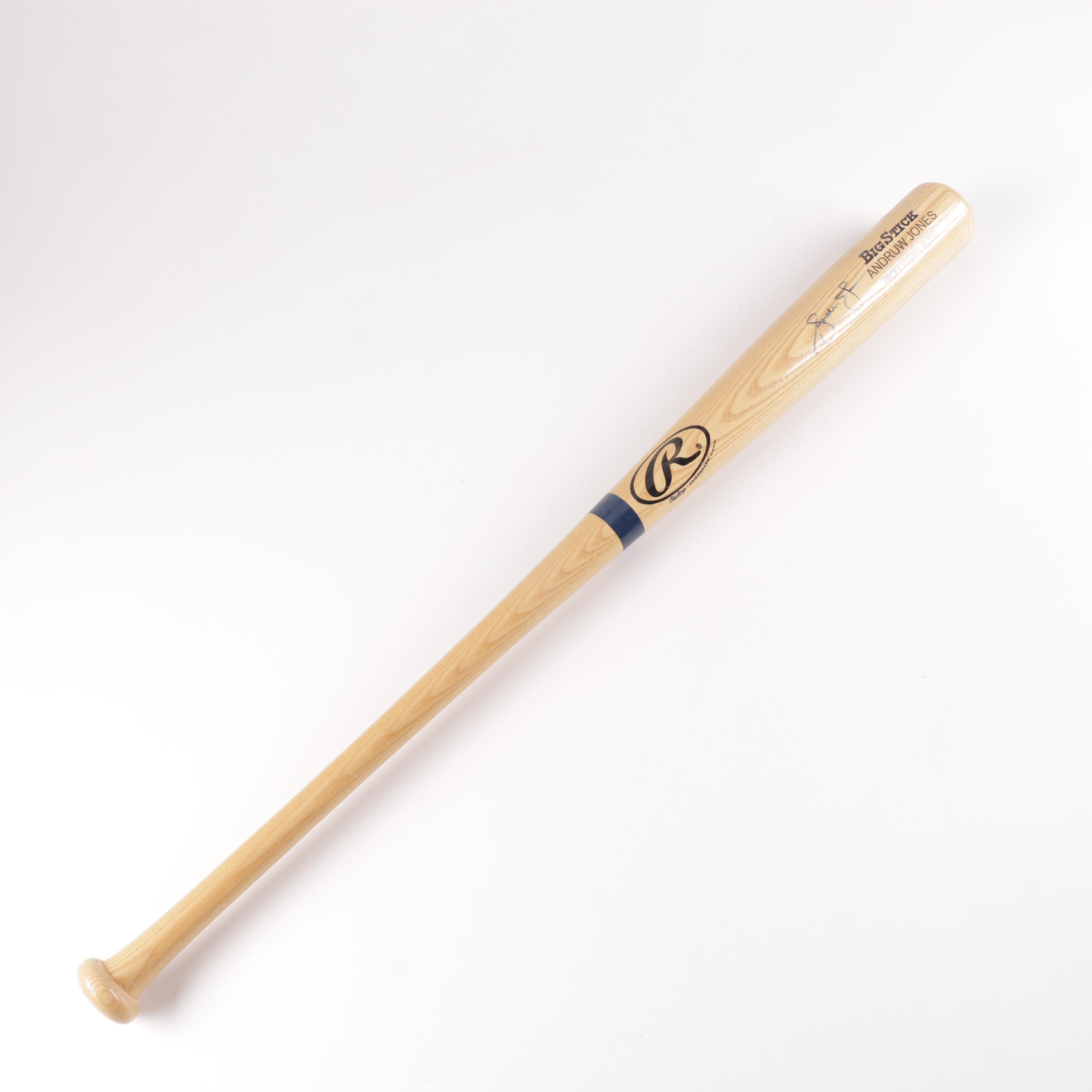 Signed Andruw Jones Wood Baseball Bat