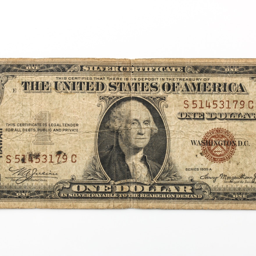 Series of 1935 A $1 Hawaii Silver Certificate