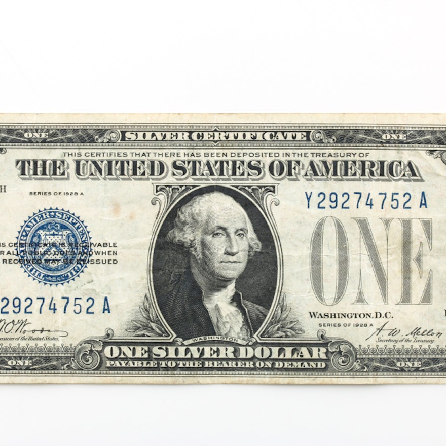 Series of 1928 A $1 "Funny Back" Silver Certificate