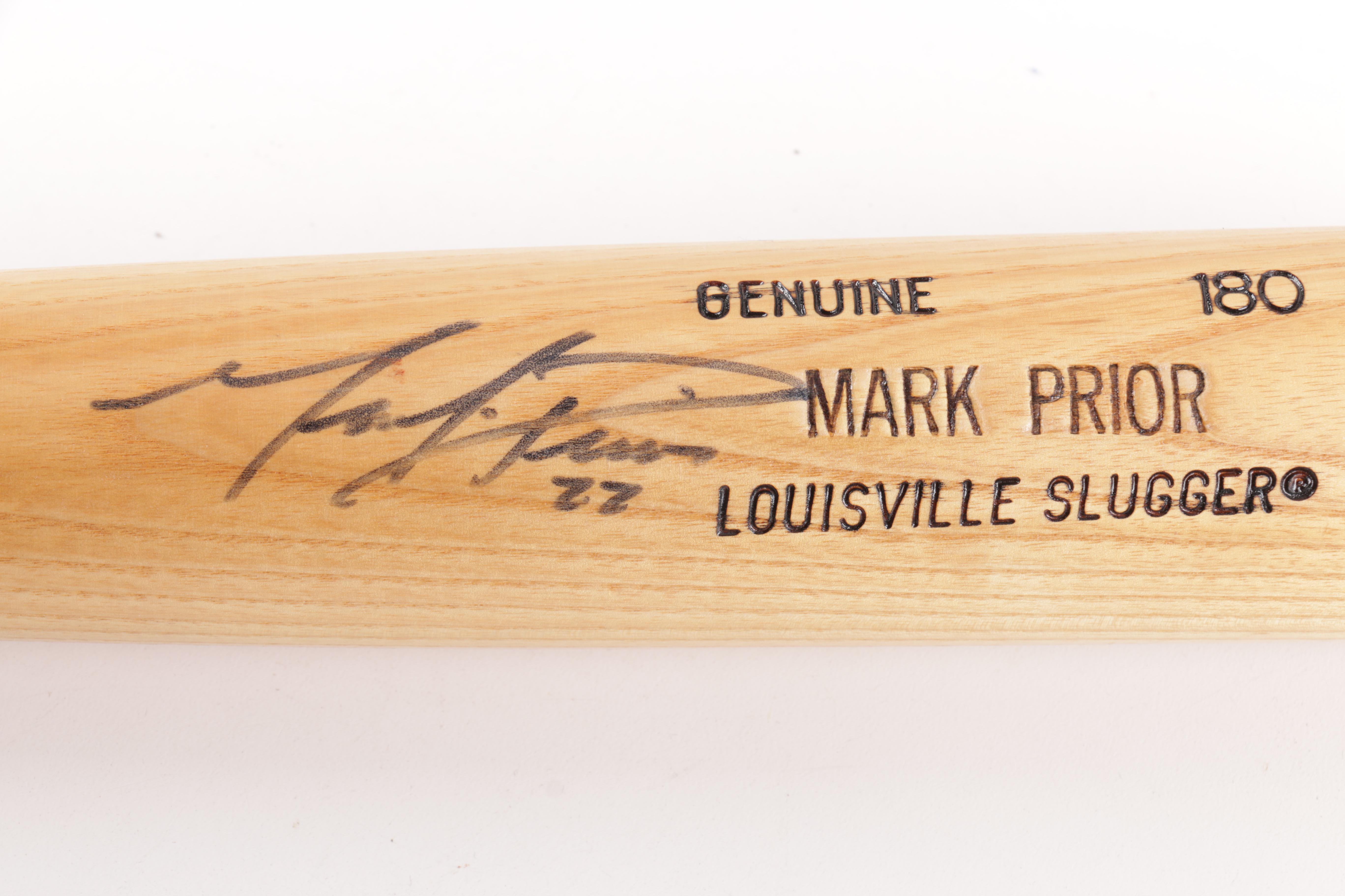 Signed Mark Prior Wood Baseball Bat