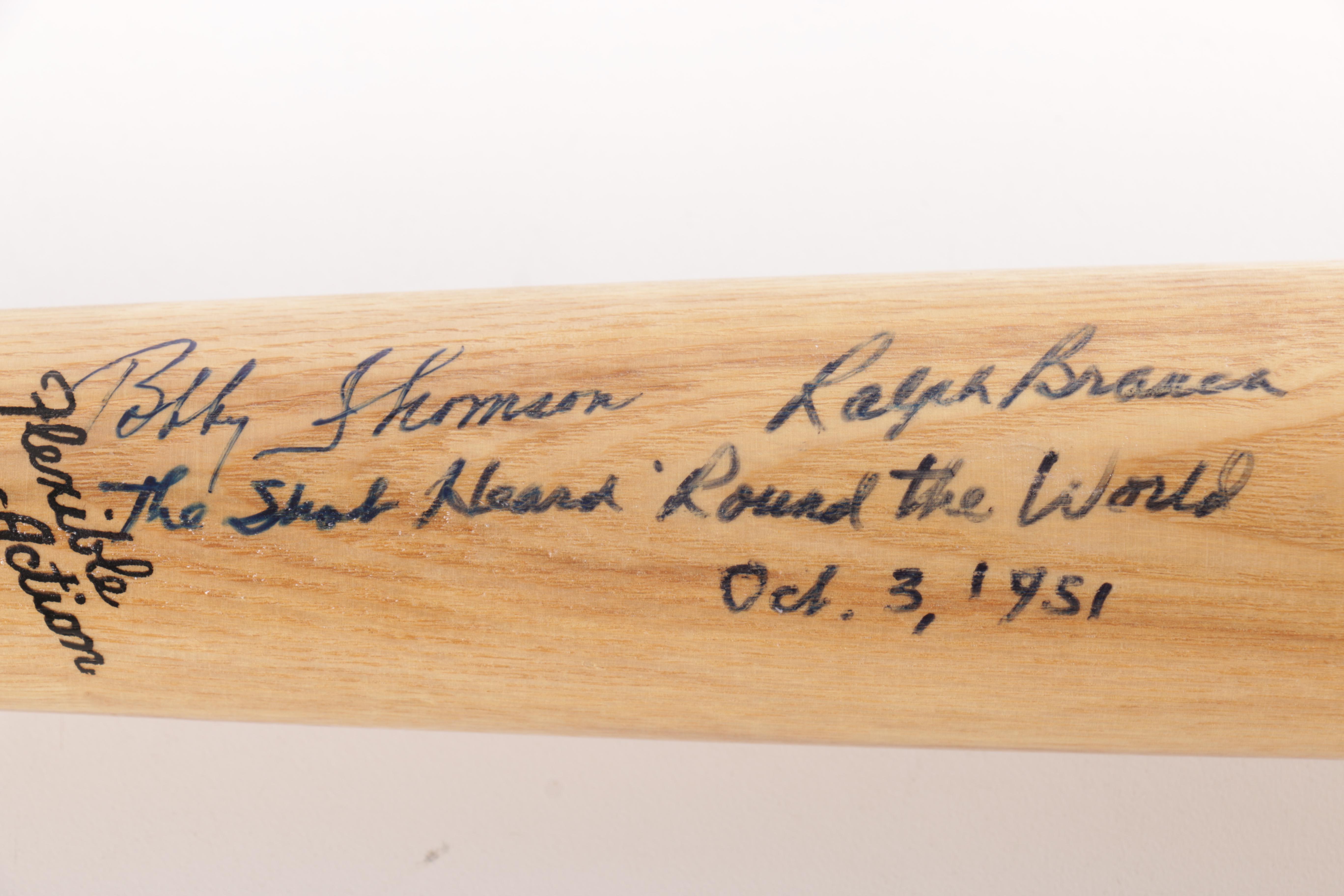 Bobby Thomson and Ralph Branca Autographed Baseball Bat