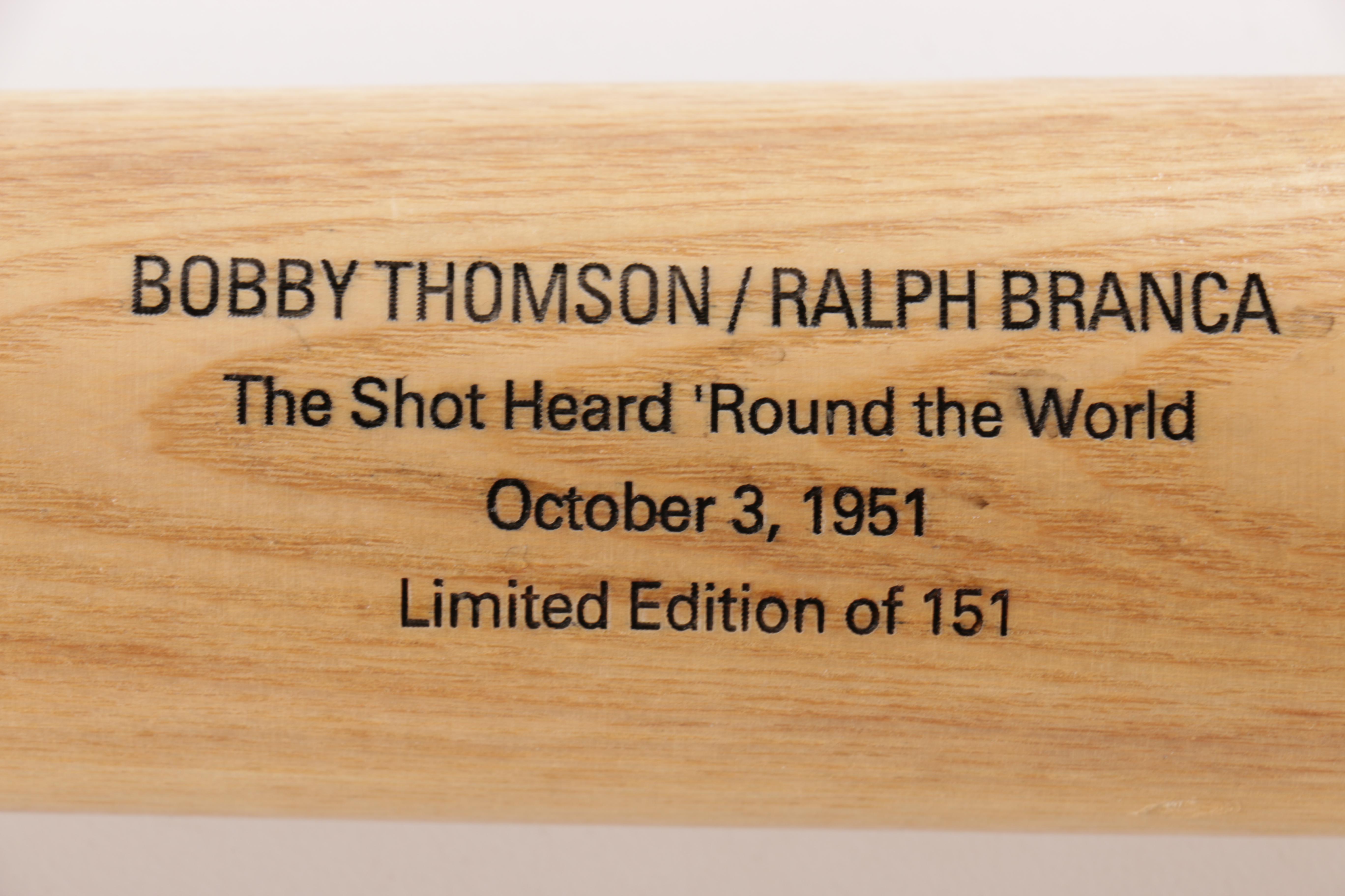 Bobby Thomson and Ralph Branca Autographed Baseball Bat