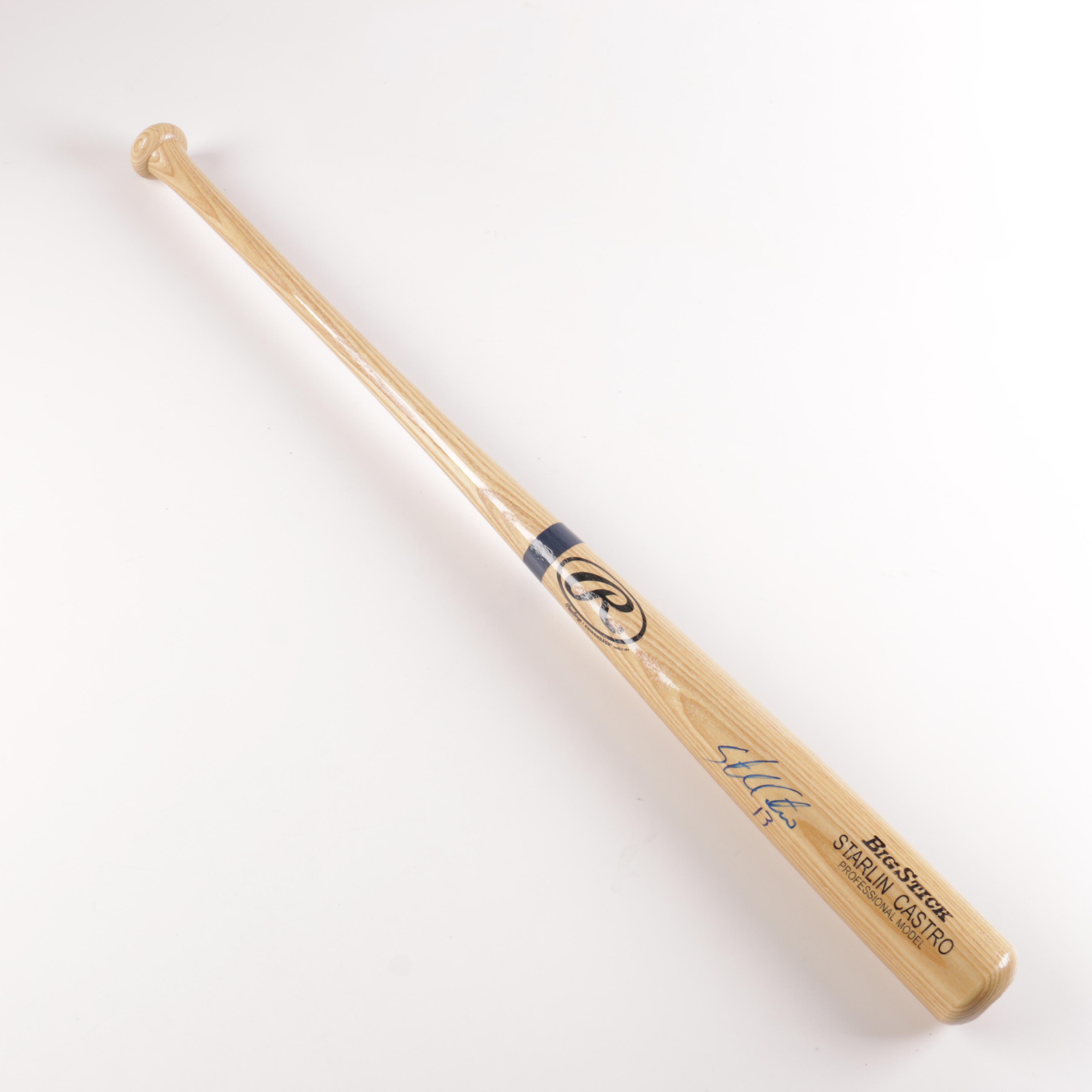 Signed Starlin Castro Wood Baseball Bat