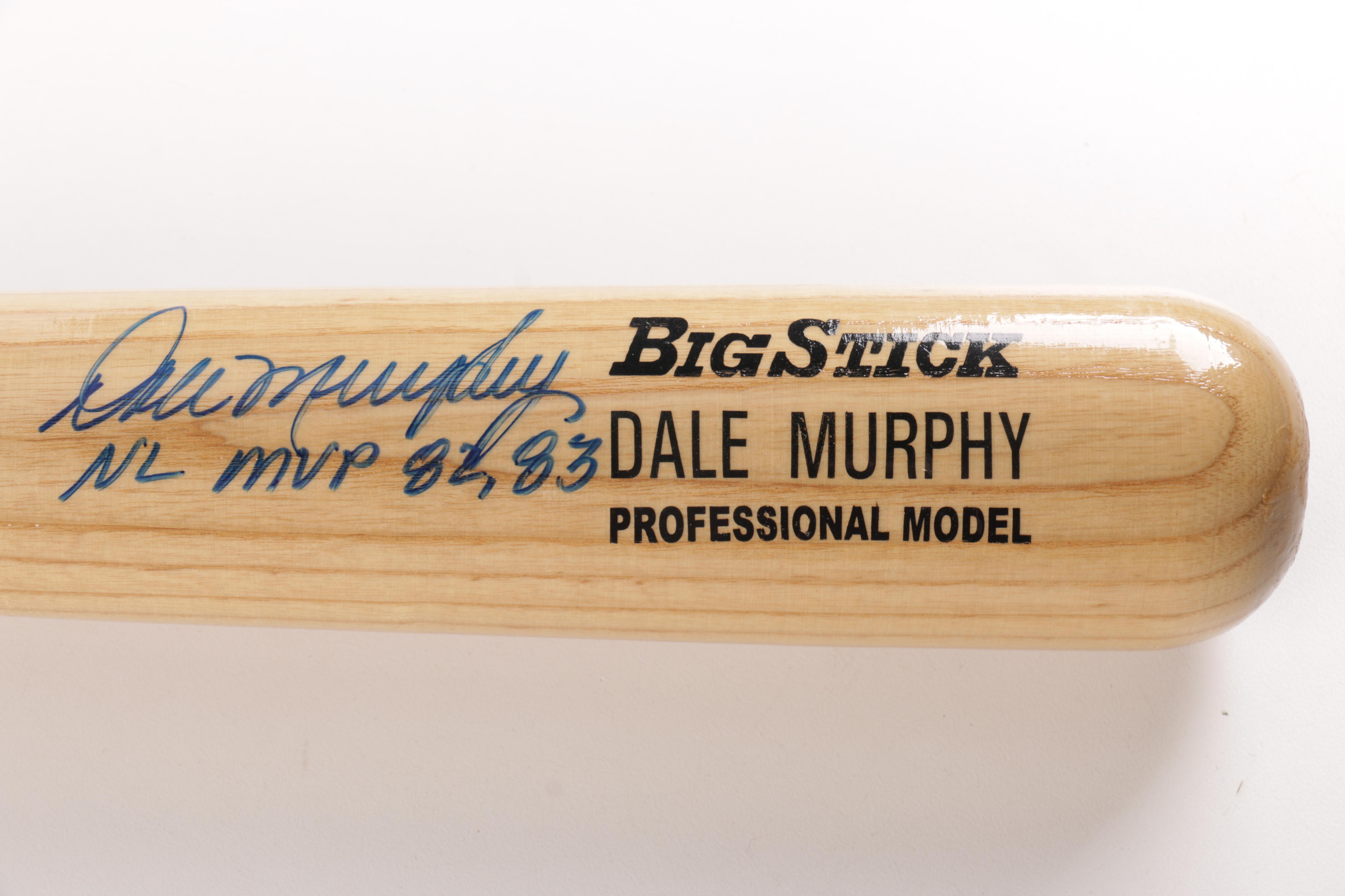 Signed Dale Murphy Wood Baseball Bat