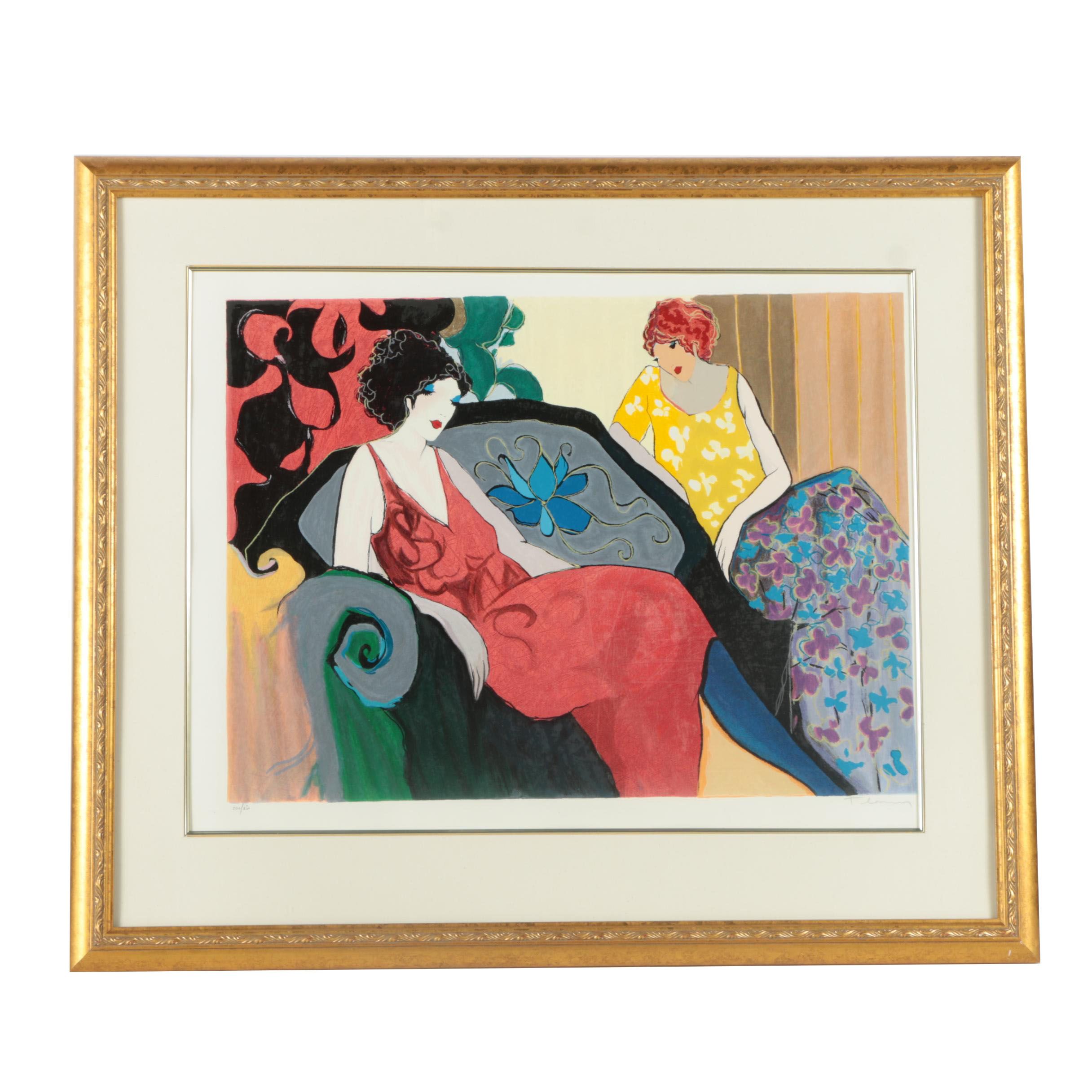 Itzchak Tarkay Limited Edition Serigraph Print of Two Women