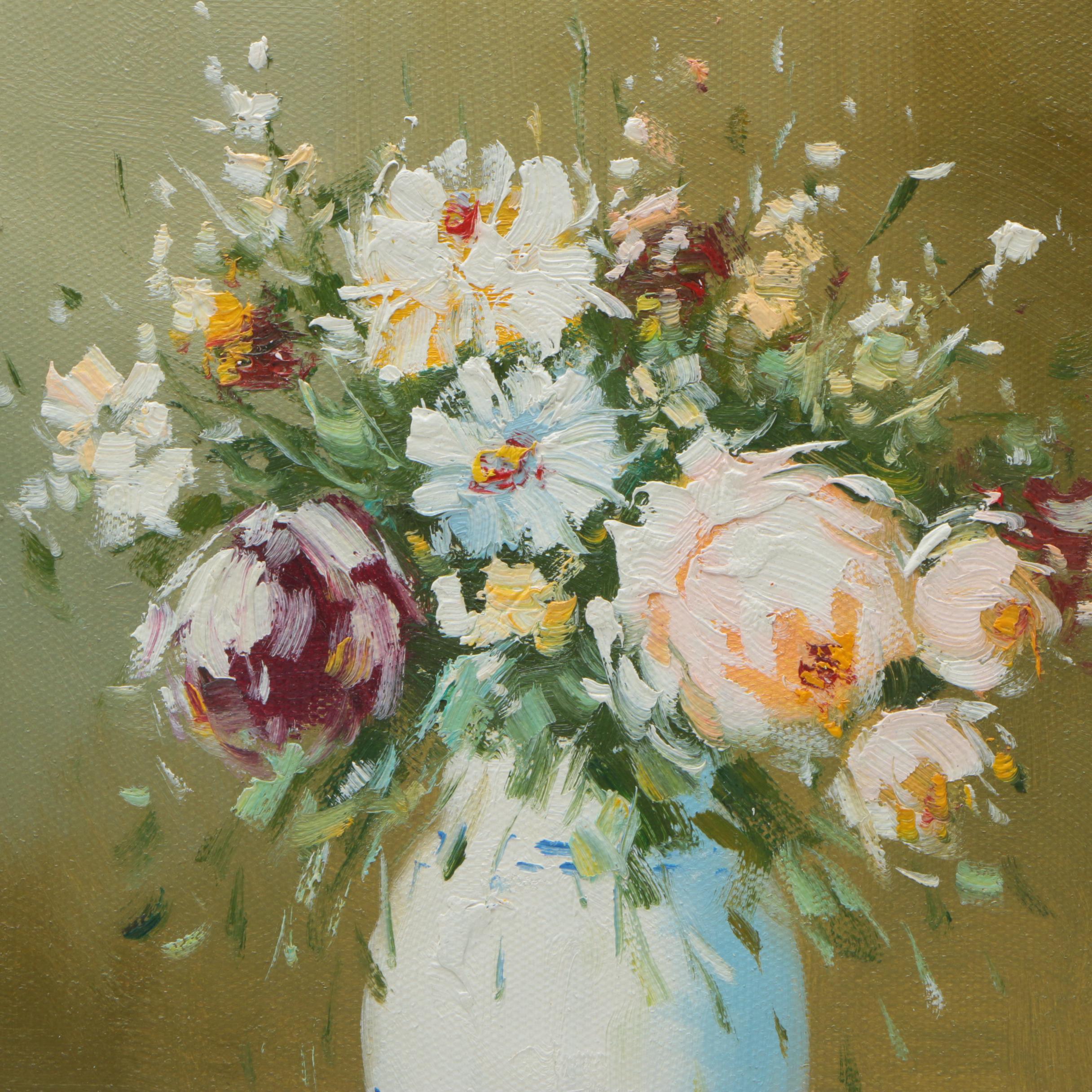 Jane Oil Painting on Canvas of Floral Still Life