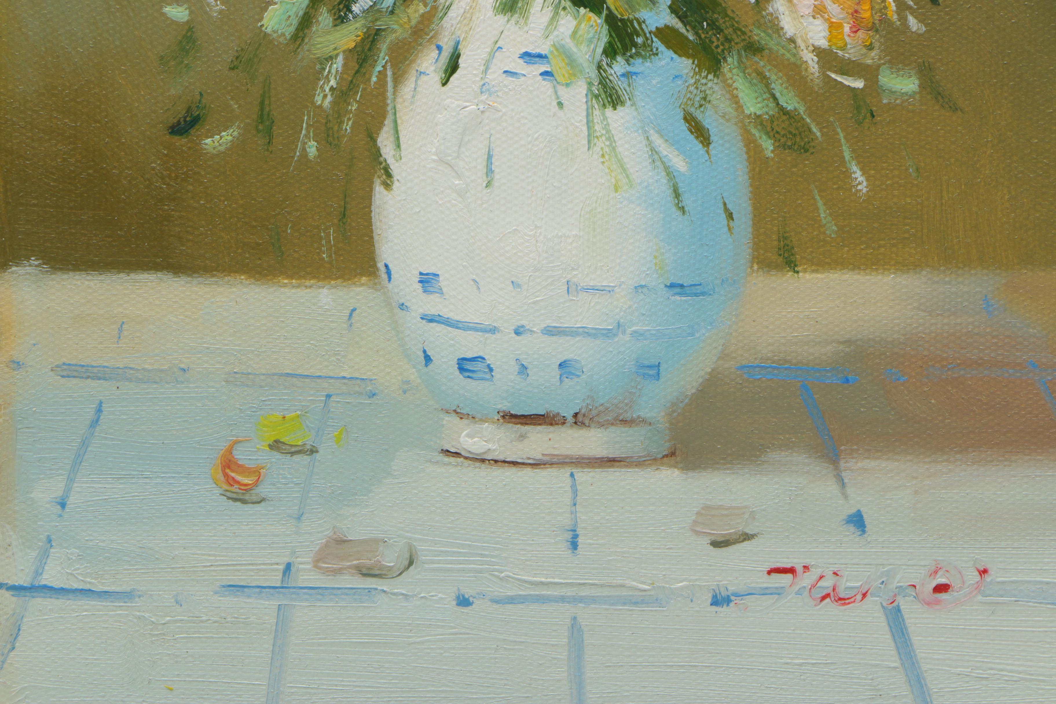 Jane Oil Painting on Canvas of Floral Still Life