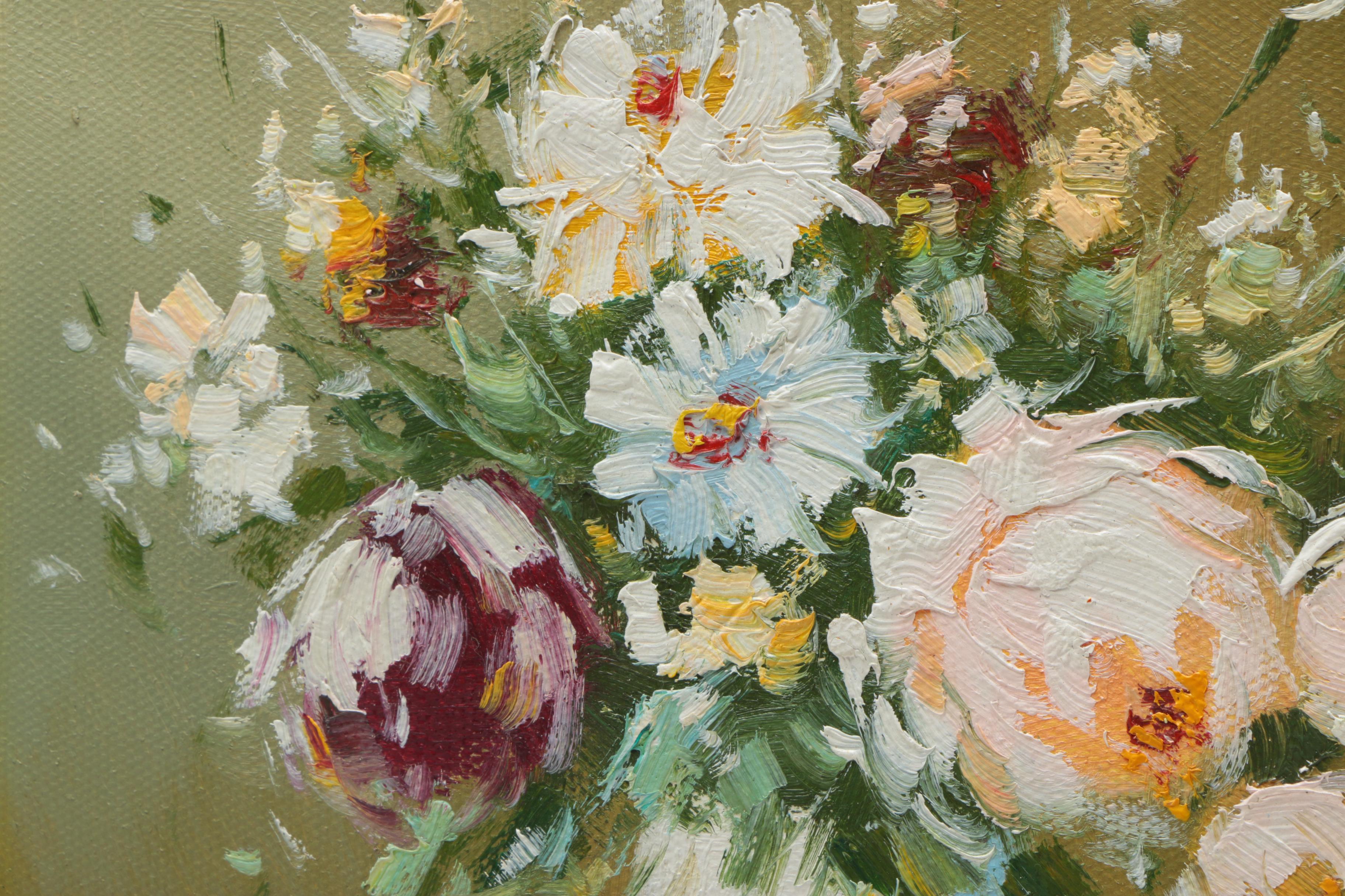 Jane Oil Painting on Canvas of Floral Still Life