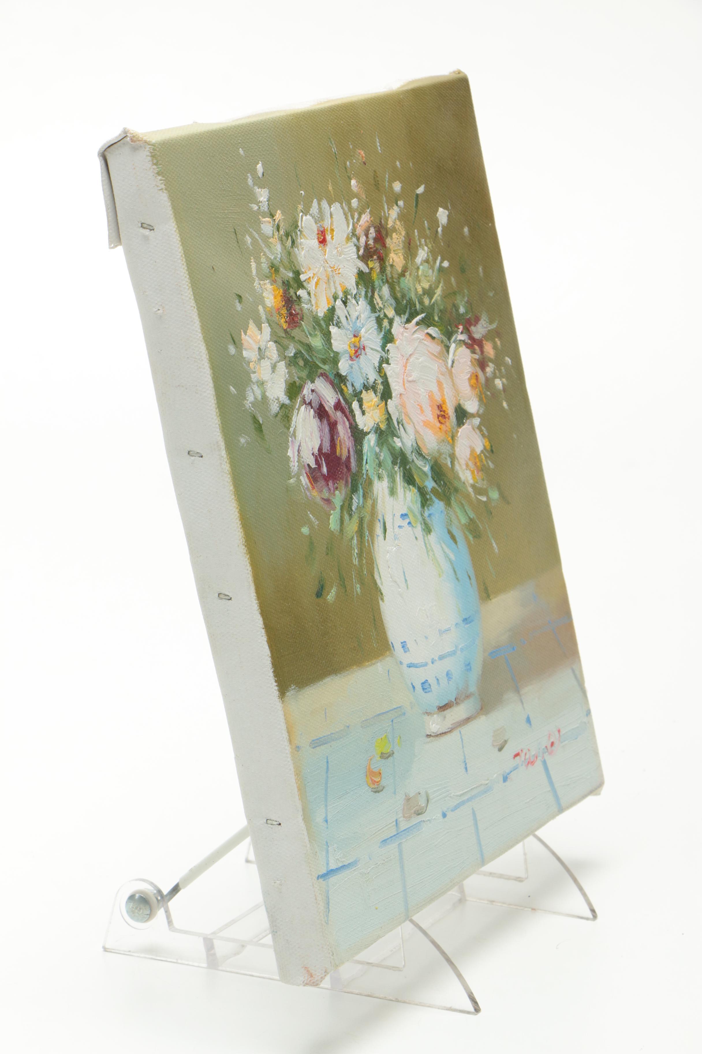 Jane Oil Painting on Canvas of Floral Still Life