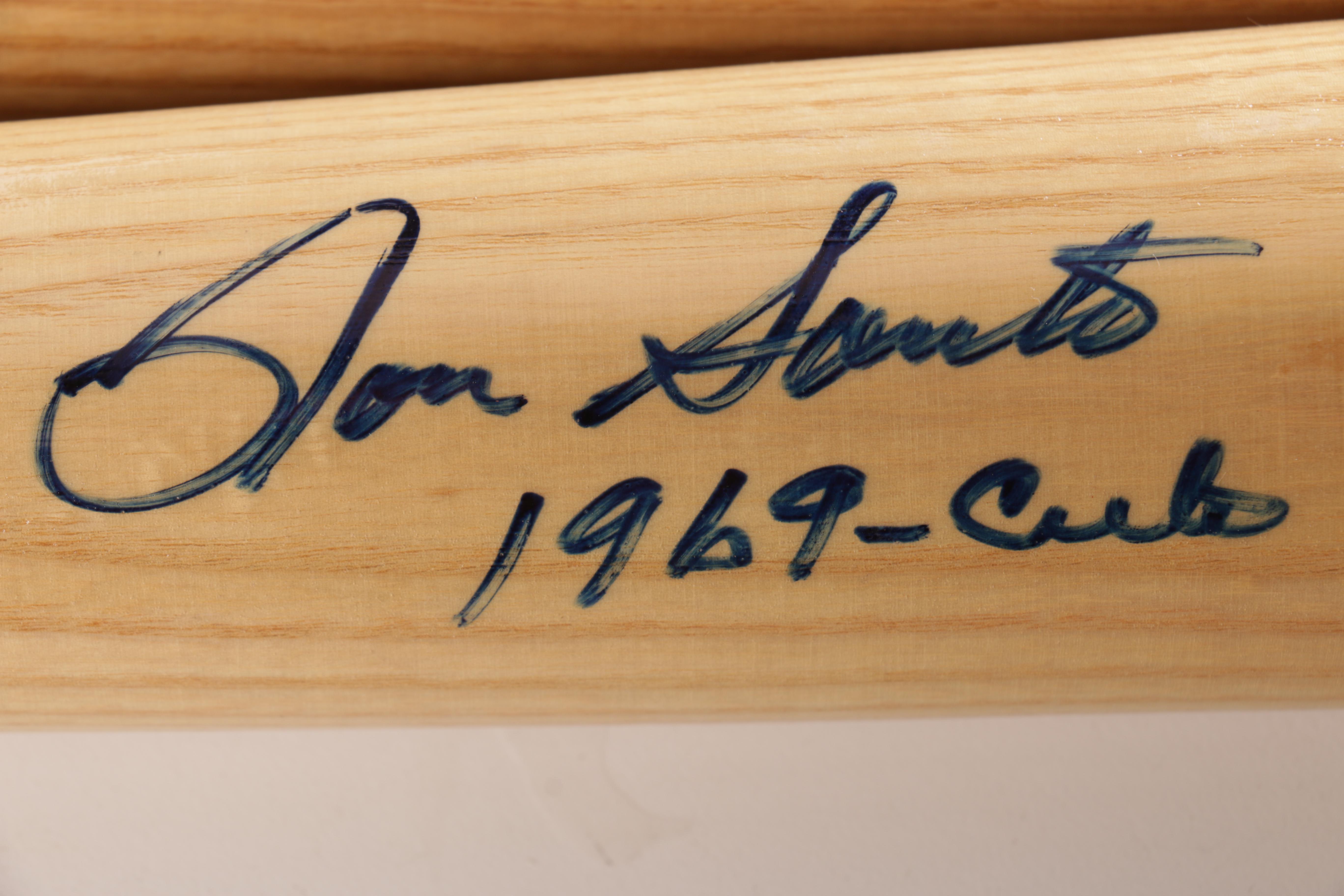 Signed Baseball Bats Including Nolan Ryan and Ron Santo