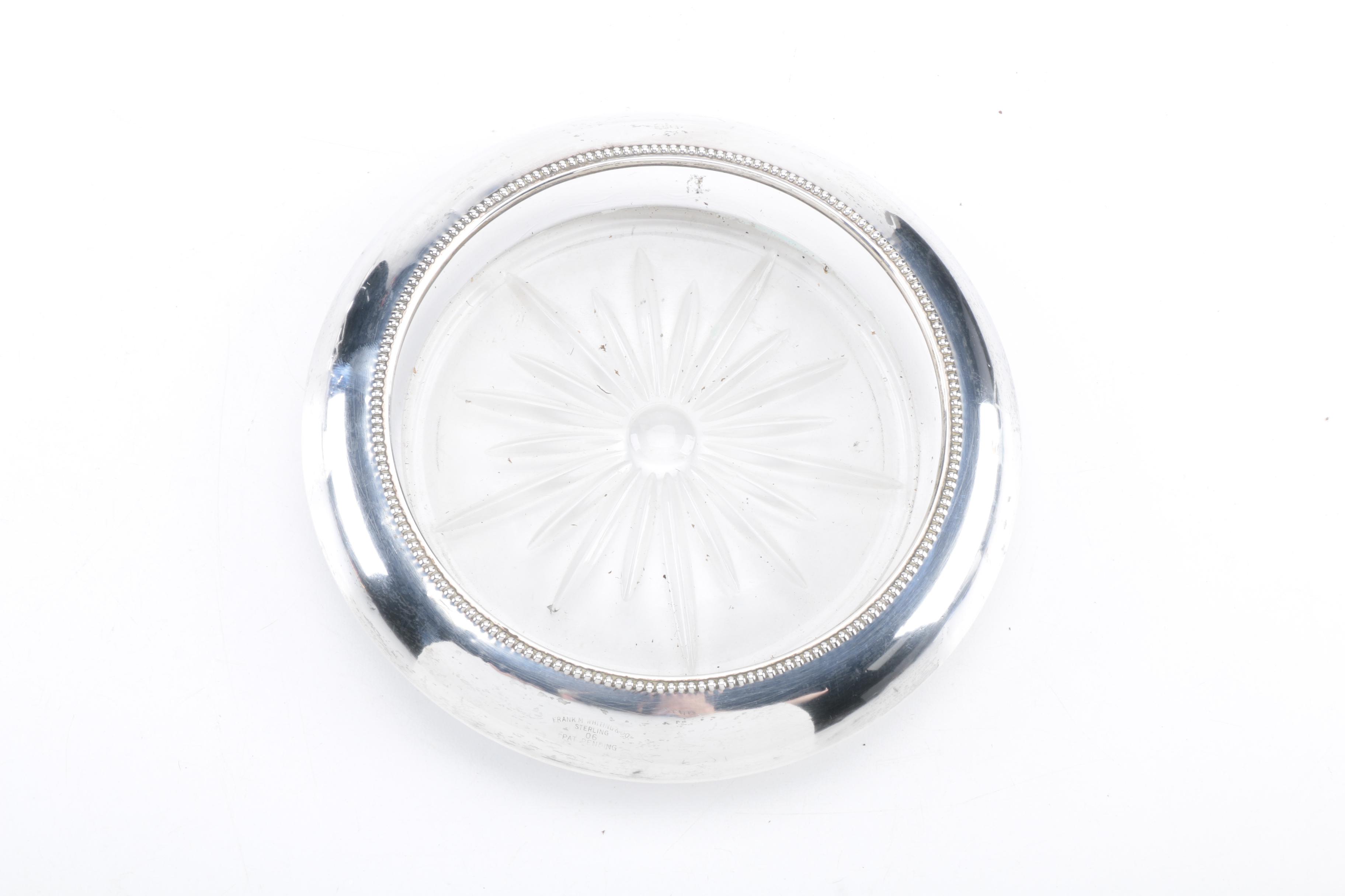 Frank M. Whiting & Co. Sterling Rimmed Glass Coasters